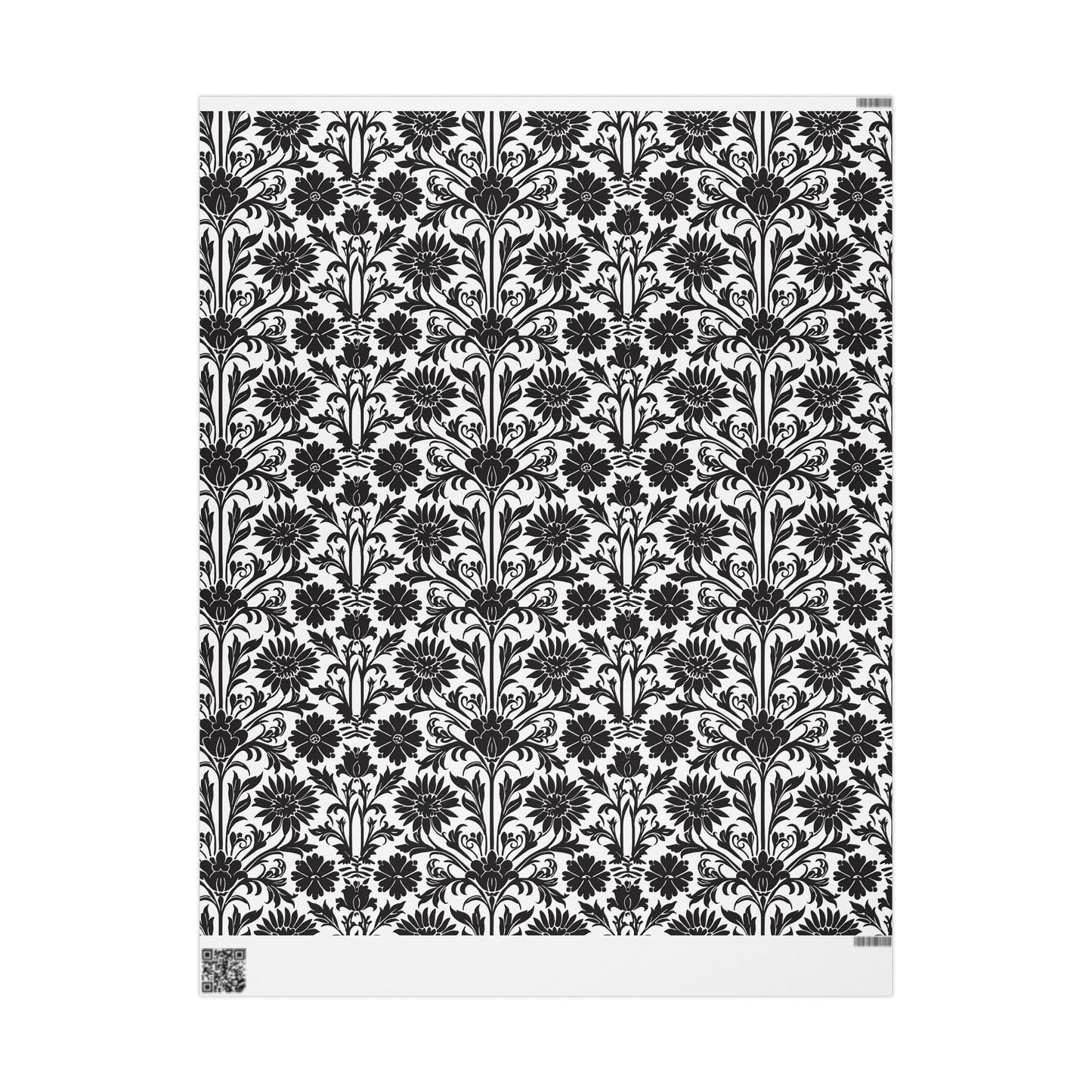 Elegant Floral Wrapping Paper - Black & White Gift Wrap Perfect for Weddings, Anniversaries and Other Romantic Occasions