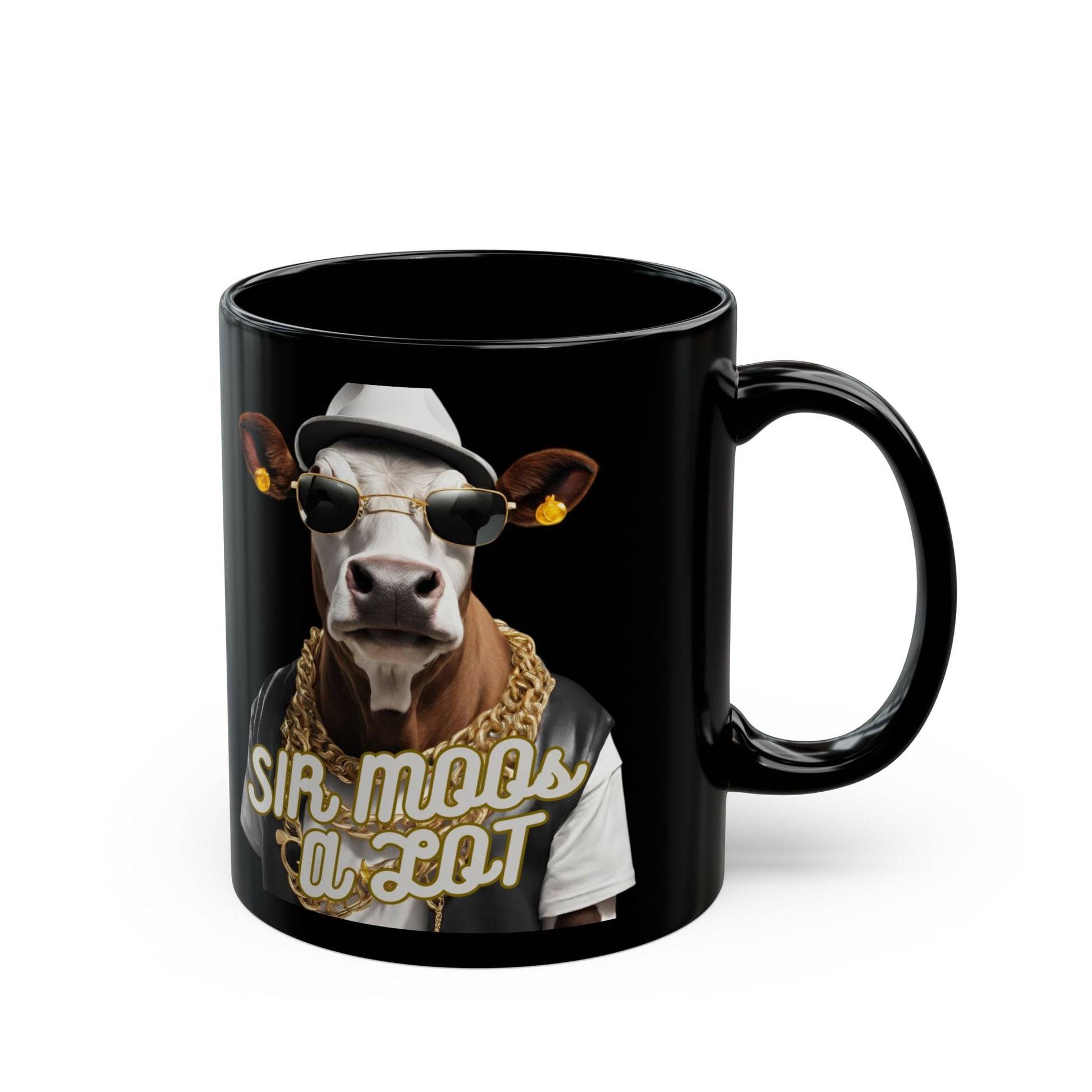 Mug - Sir Moos a lot Coffee Mug - Funny Cow Design - aMOOsing Designs