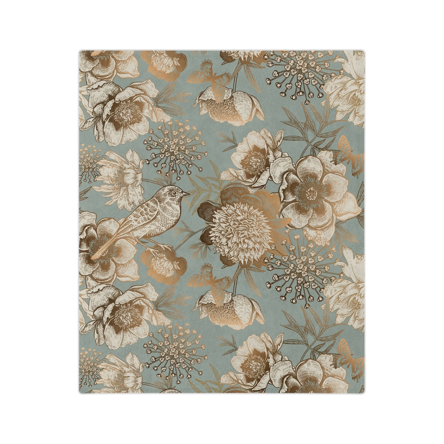 Floral Velveteen Microfiber Blanket, Cozy Throw for Home Decor, Gift for Her, Living Room Accent, Ideal for Relaxing Evenings