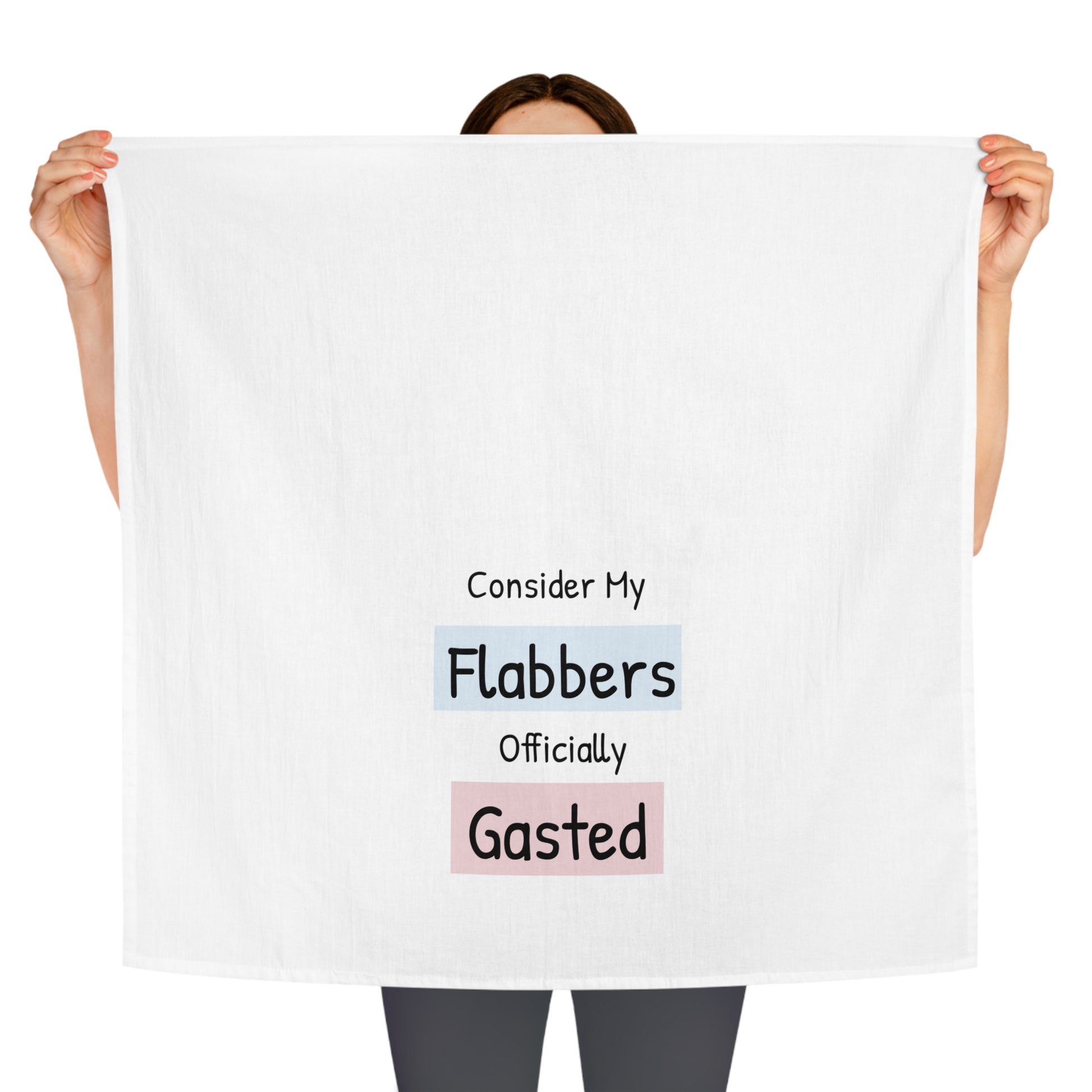 Whimsical Kitchen Tea Towel - 'Consider My Flabbers Officially Gasted' - aMOOsing Designs