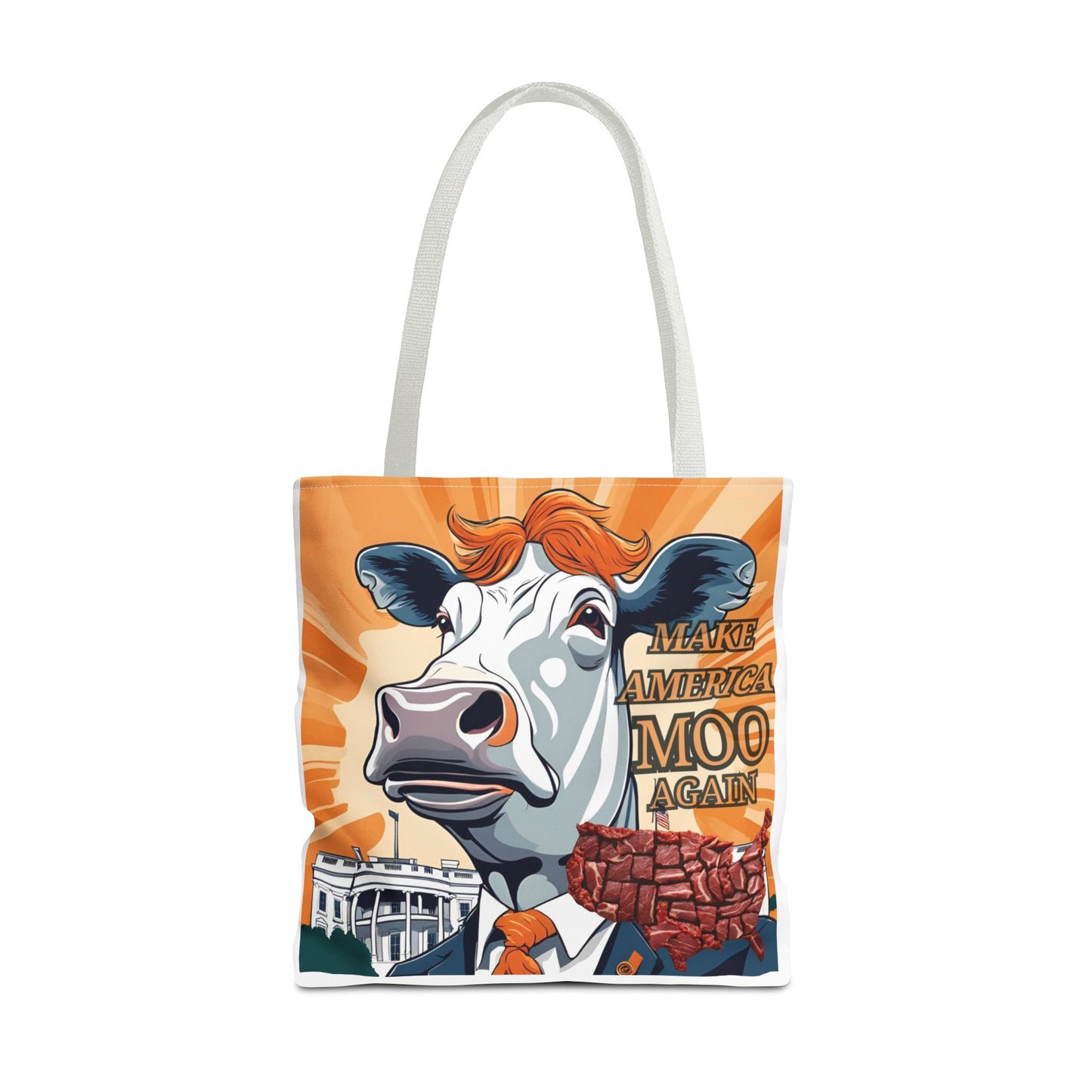 Make America Moo Again Tote Bag - Fun Cow Graphic for BBQ Lovers - aMOOsing Designs
