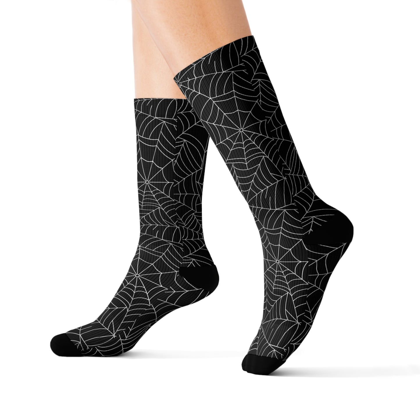 Spiderweb Socks for Halloween, Cozy Footwear for Fall, Gothic Fashion,