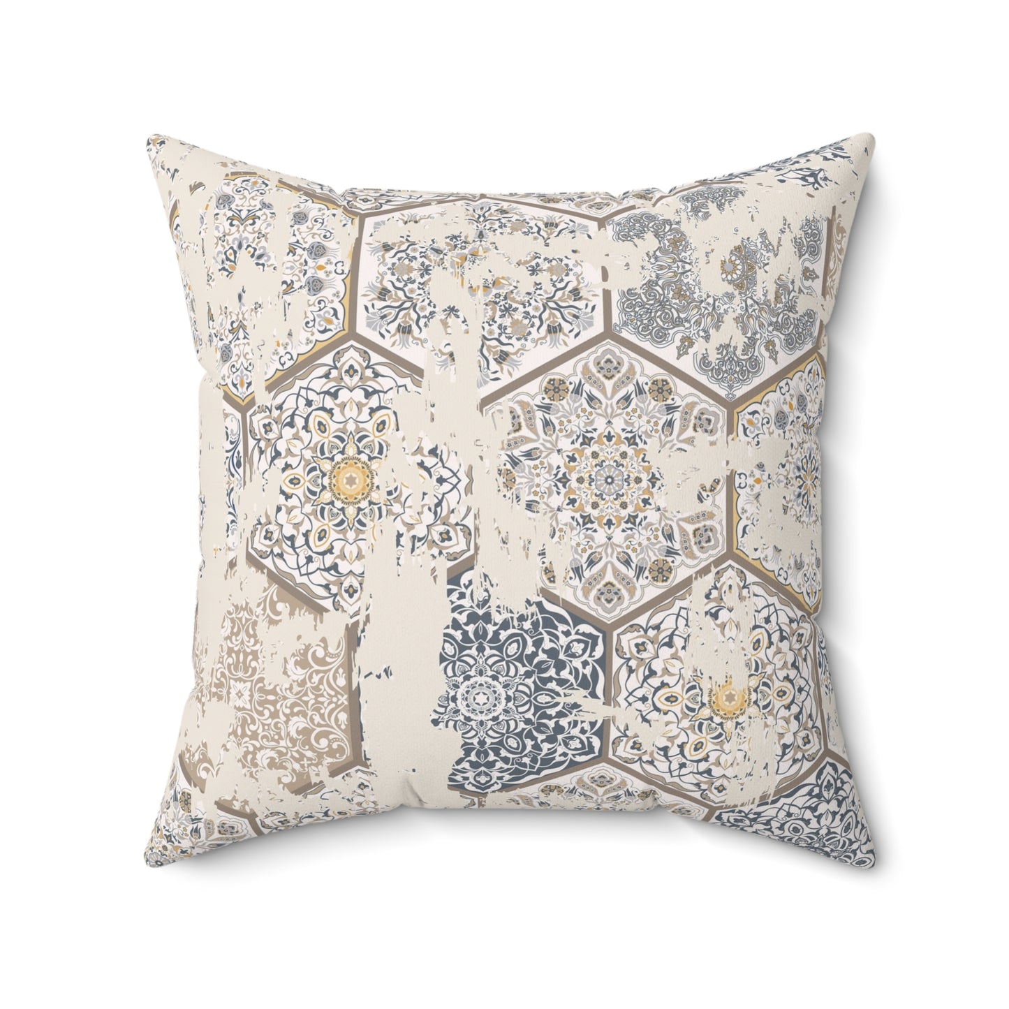 Elegant Geometric Throw Pillow - Distressed Farmhouse Home Decor, Accent Pillow, Modern Cushion - aMOOsing Designs