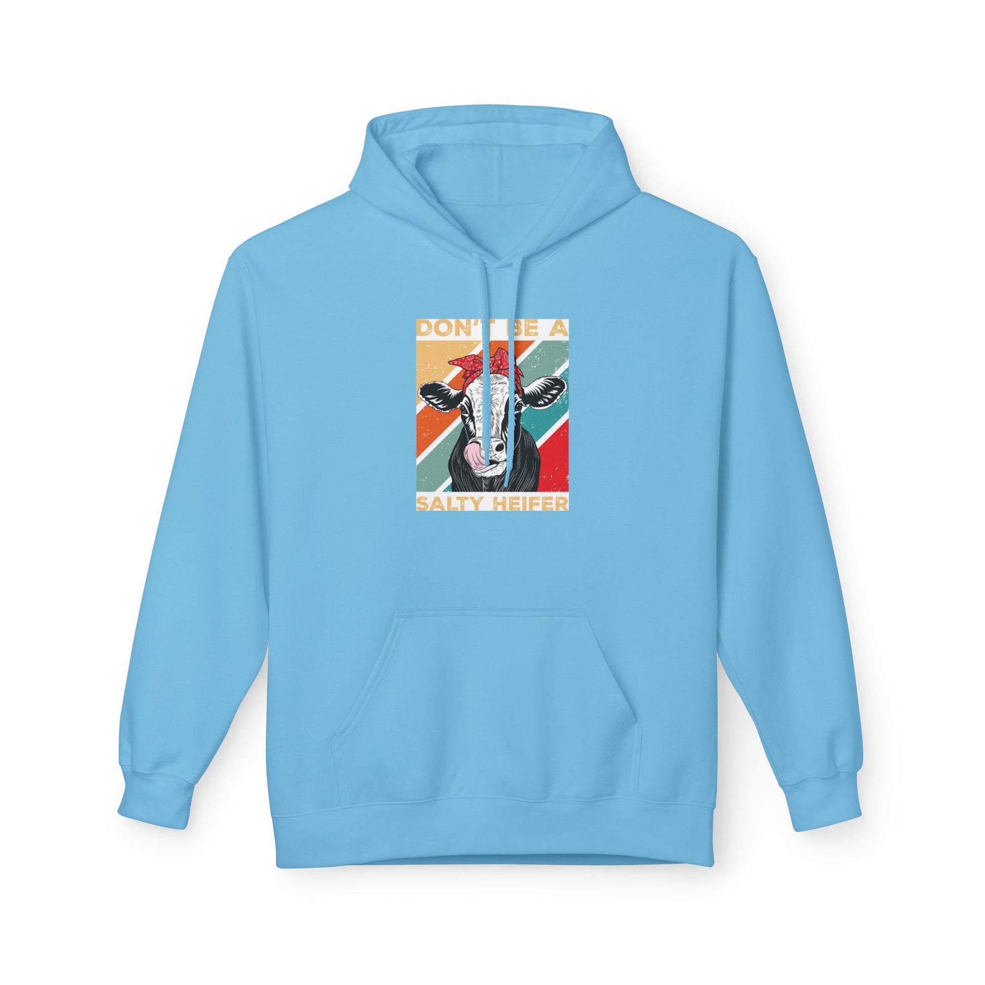 Funny Salty Heifer Fleece Hoodie - Unisex Midweight Pullover - aMOOsing Designs