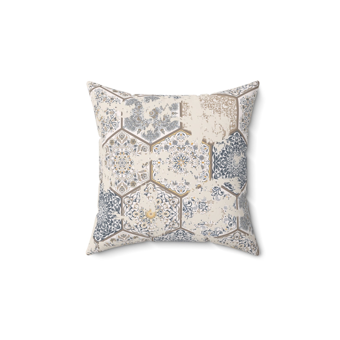 Elegant Geometric Throw Pillow - Distressed Farmhouse Home Decor, Accent Pillow, Modern Cushion - aMOOsing Designs
