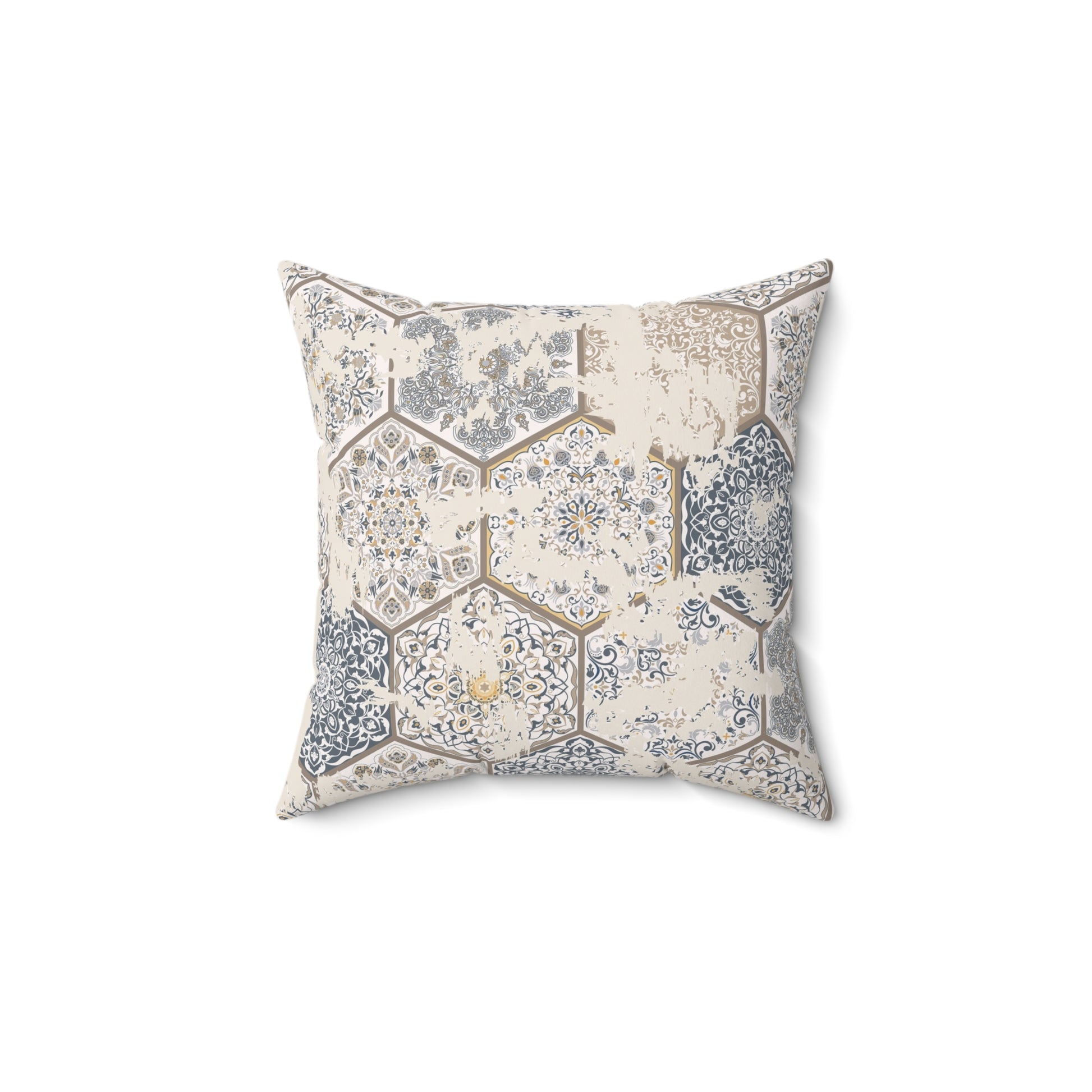 Elegant Geometric Throw Pillow - Distressed Farmhouse Home Decor, Accent Pillow, Modern Cushion - aMOOsing Designs