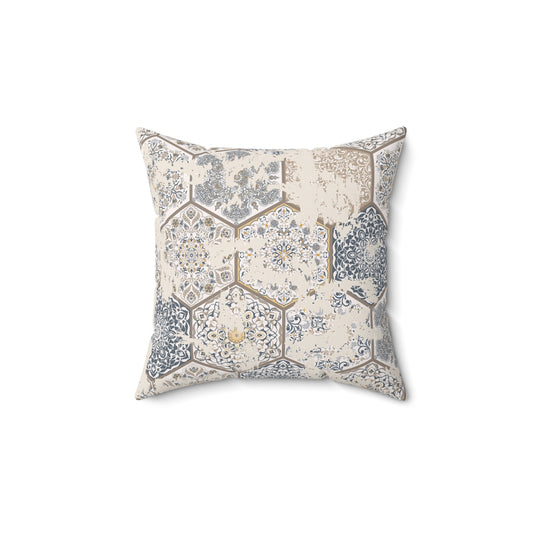 Elegant Geometric Throw Pillow - Distressed Farmhouse Home Decor, Accent Pillow, Modern Cushion - aMOOsing Designs