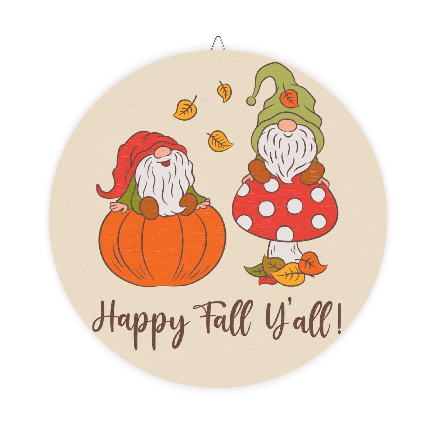 Charming Fall Gnome Wood Door Sign, Happy Fall Y'all Decor, Autumn Wall Art, Seasonal Home Accent, Thanksgiving Decoration, Rustic Gift