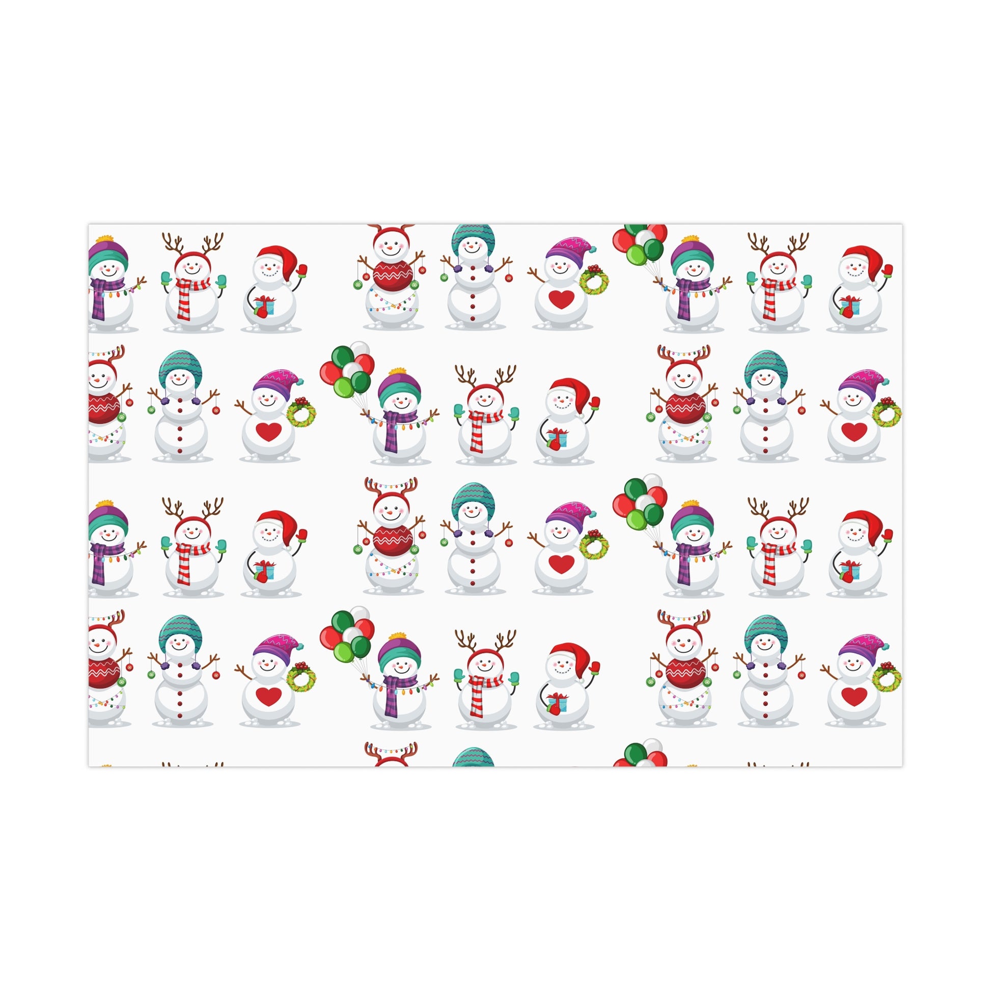 Gift Wrap Papers - Festive Snowman Holiday Cheer Wrapping Sheets - aMOOsing Designs