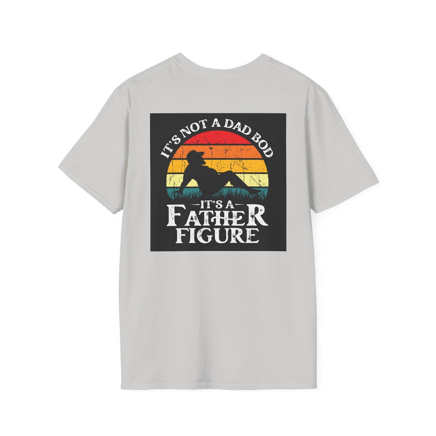 Funny "Not a Dad Bod, but a Father Figure" T-Shirt | Unisex Softstyle Tee for Dads - aMOOsing Designs