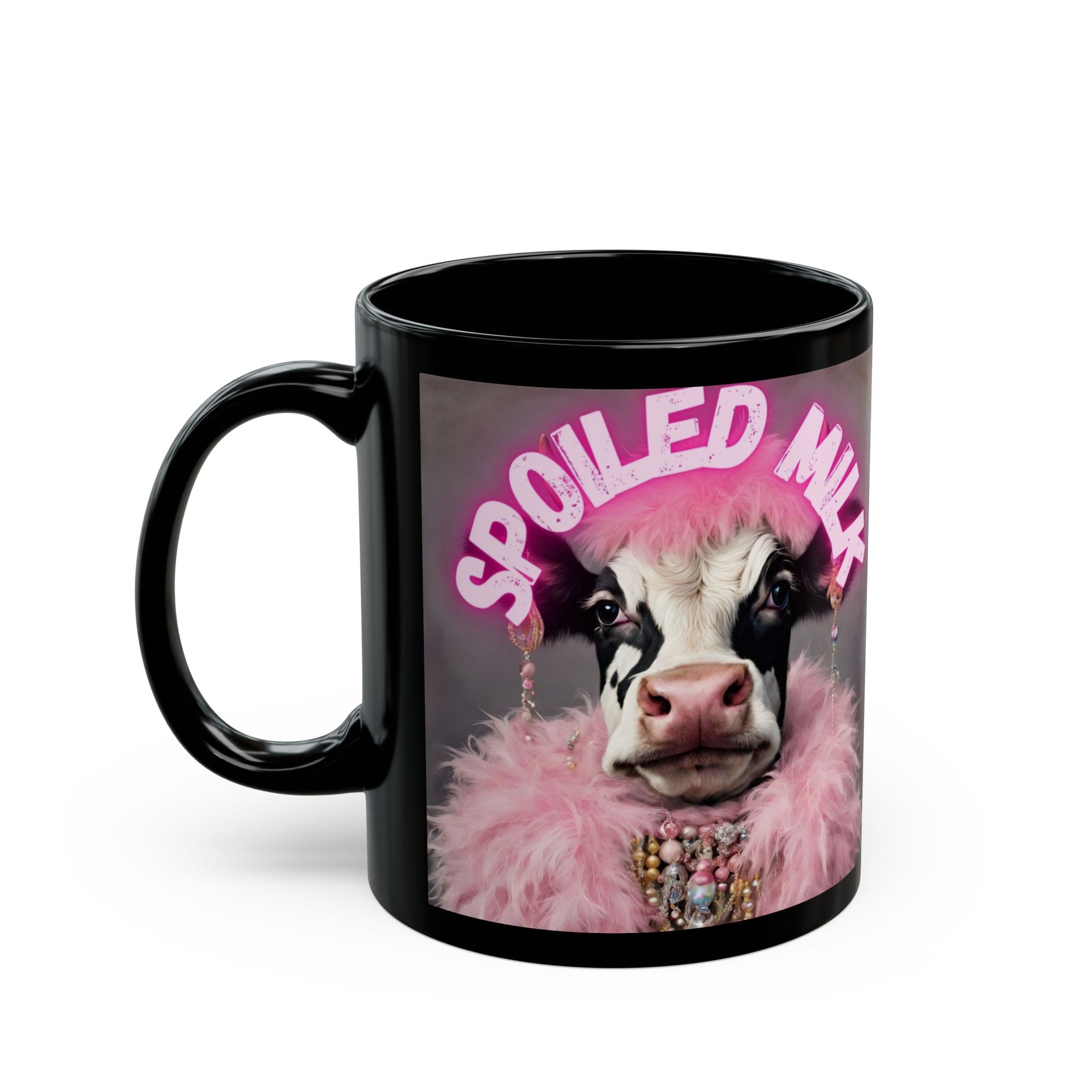 Spoiled Milk-Funny Cow Themed Gift- Black Coffee Mug (11oz, 15oz) - aMOOsing Designs