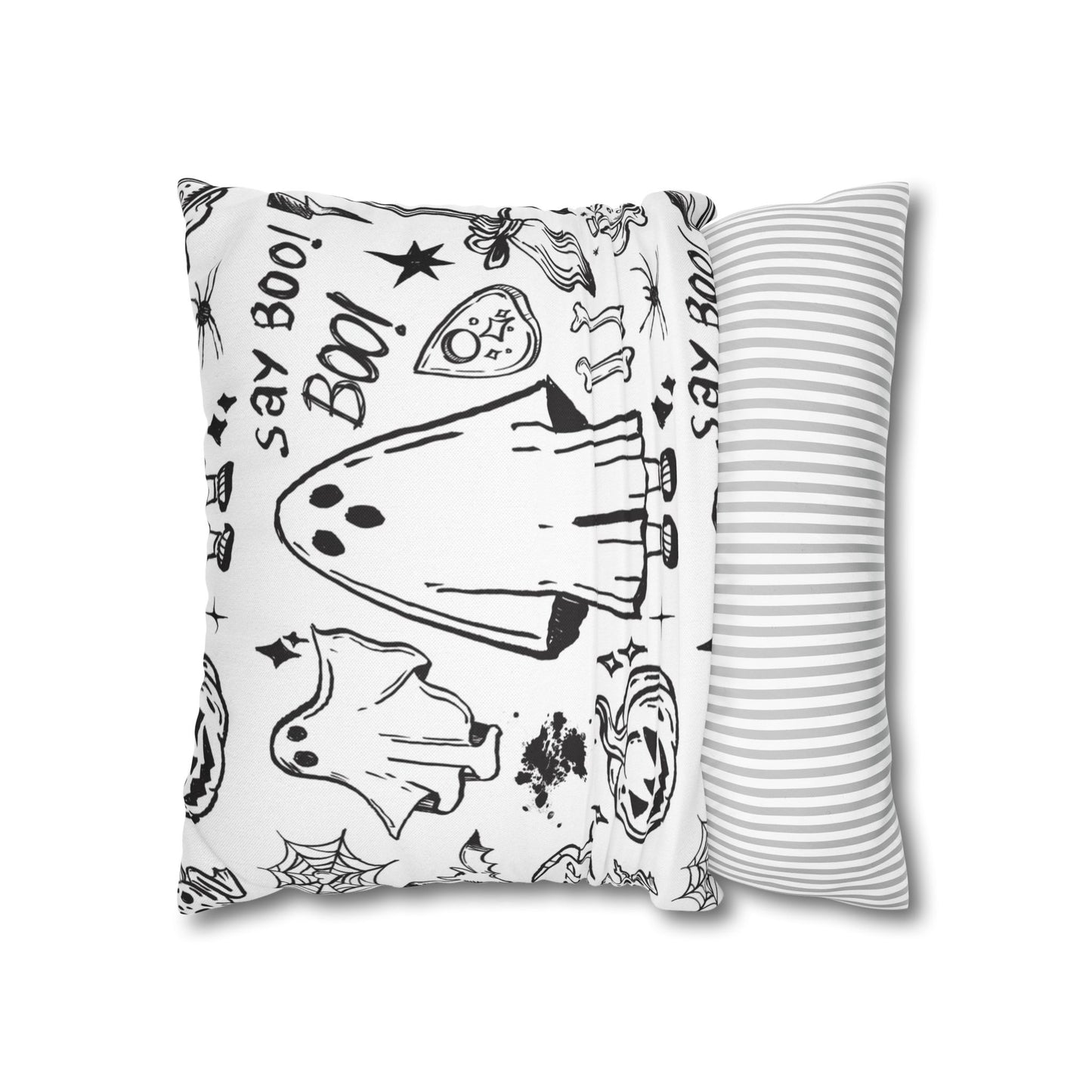 Halloween Ghost Pillowcase, Boo Decor, Spooky Home Cushion, Fall Pillows, Trick or Treat Theme, Holiday Accent Throw