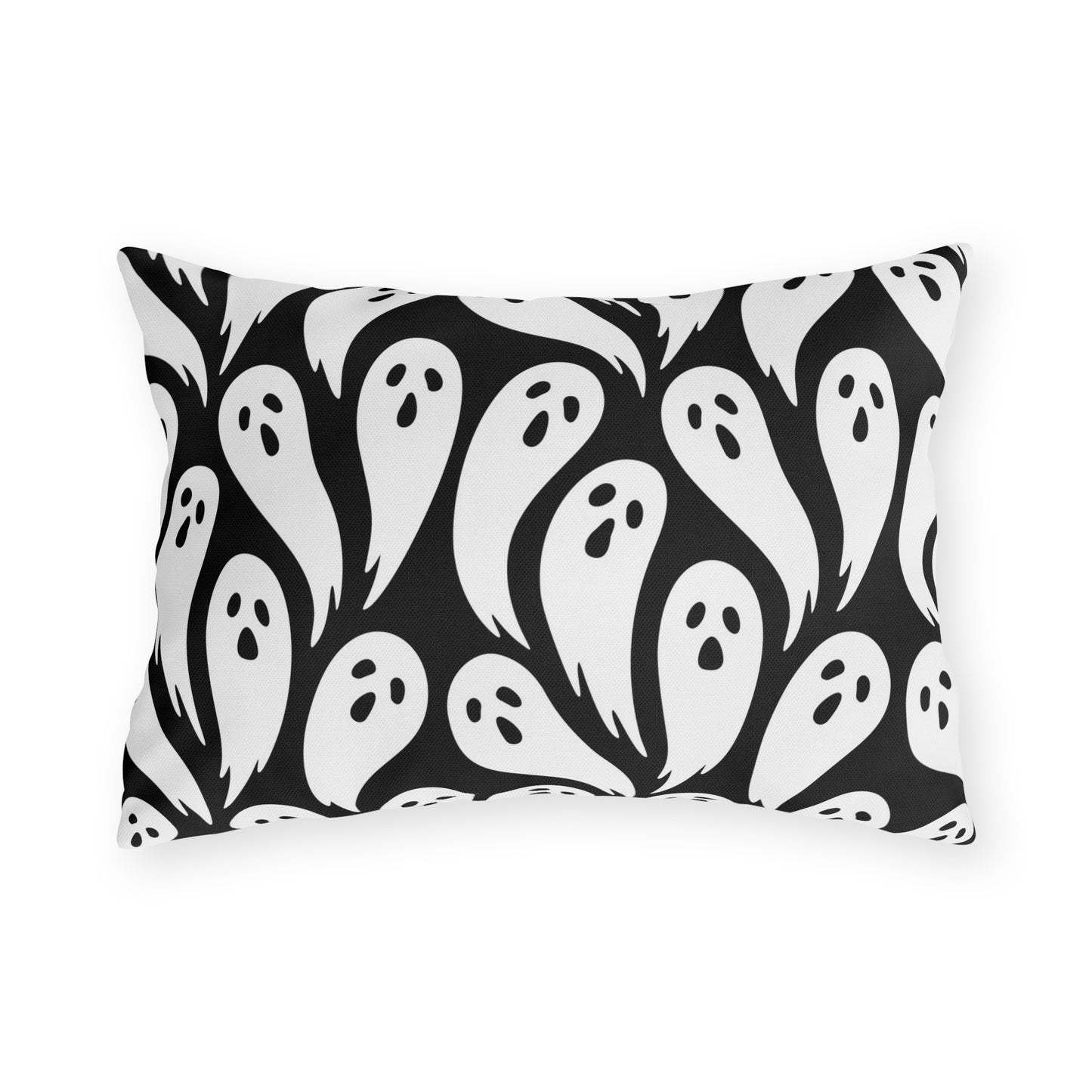 Spooky Ghost Outdoor Pillow, Halloween Decor, Patio Cushion, Seasonal Throw Pillow, Fall Outdoor Accessories, Haunted House Decor