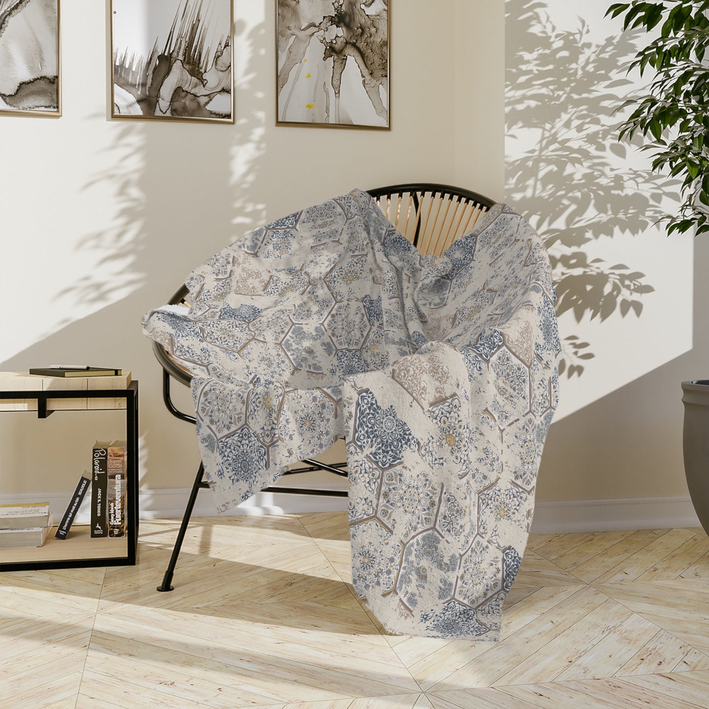 Cozy Hexagonal Pattern Velveteen Microfiber Blanket - Warm Throw for Home, Sofa, Nursery, Gift, Winter Decor