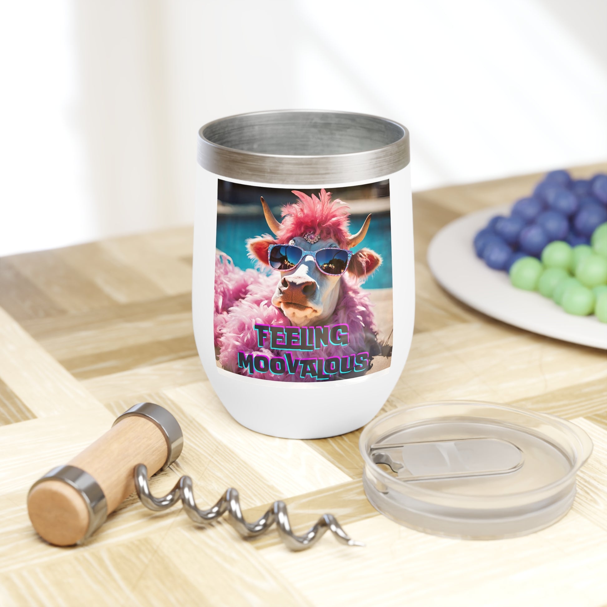 Wine Tumbler, Feeling Moovalous Design, Cow Lover Gift, Funny Drinkware,  Wine Enthusiast Gift - aMOOsing Designs