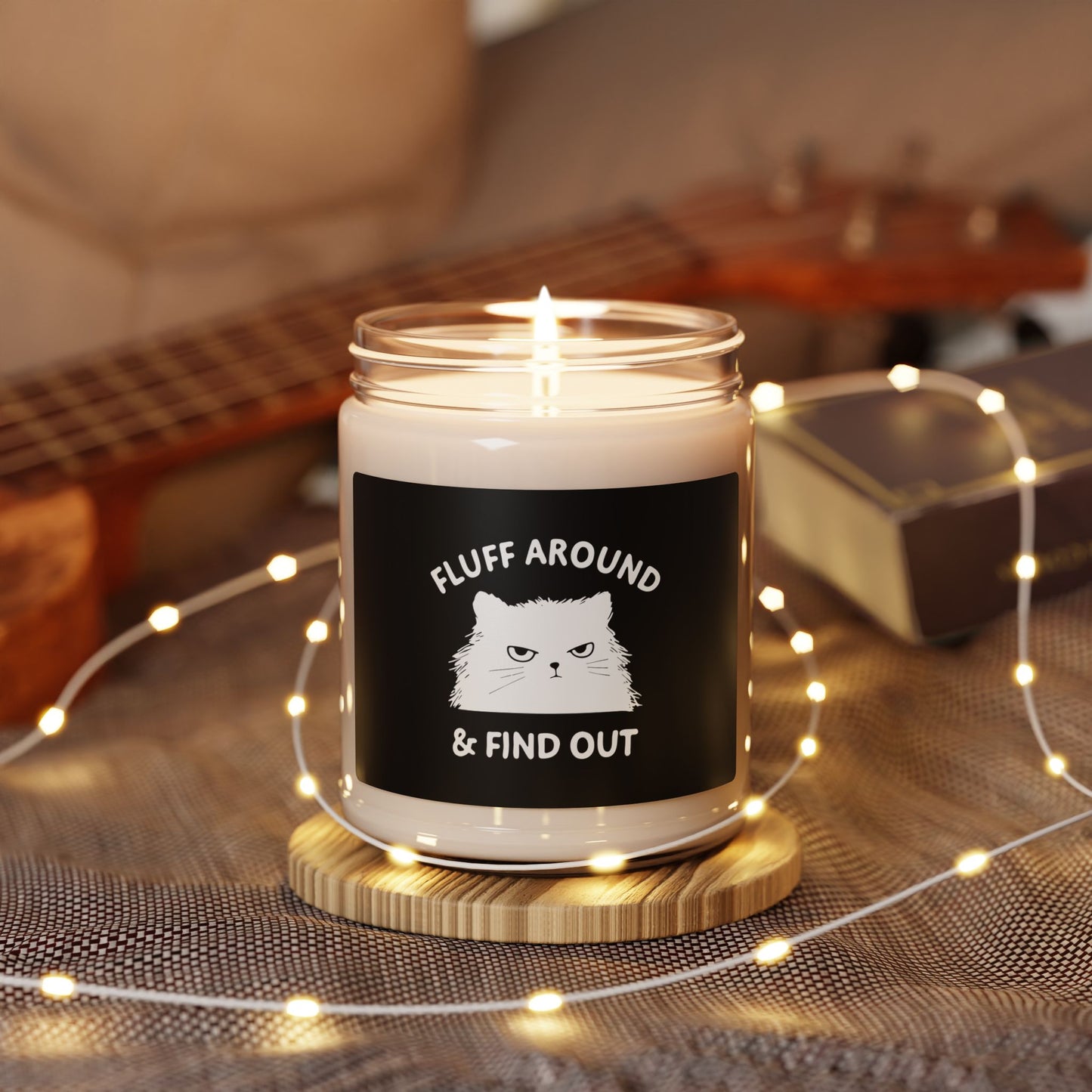 Fluff Around & Find Out Cat Scented Soy Candle - 9oz, Funny Gift for Cat Lovers, Home Décor, Relaxation, Birthday Gift, Pet Memorial