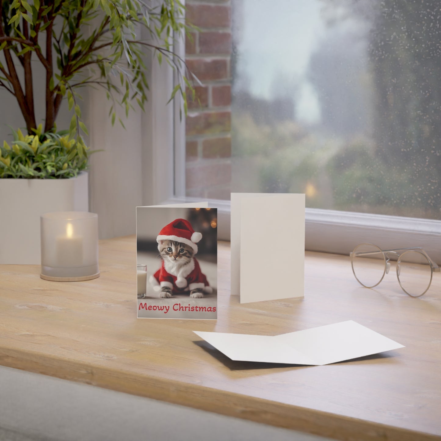 Meowy Christmas Greeting Cards - Set of 1, 10, 30, or 50pcs - aMOOsing Designs