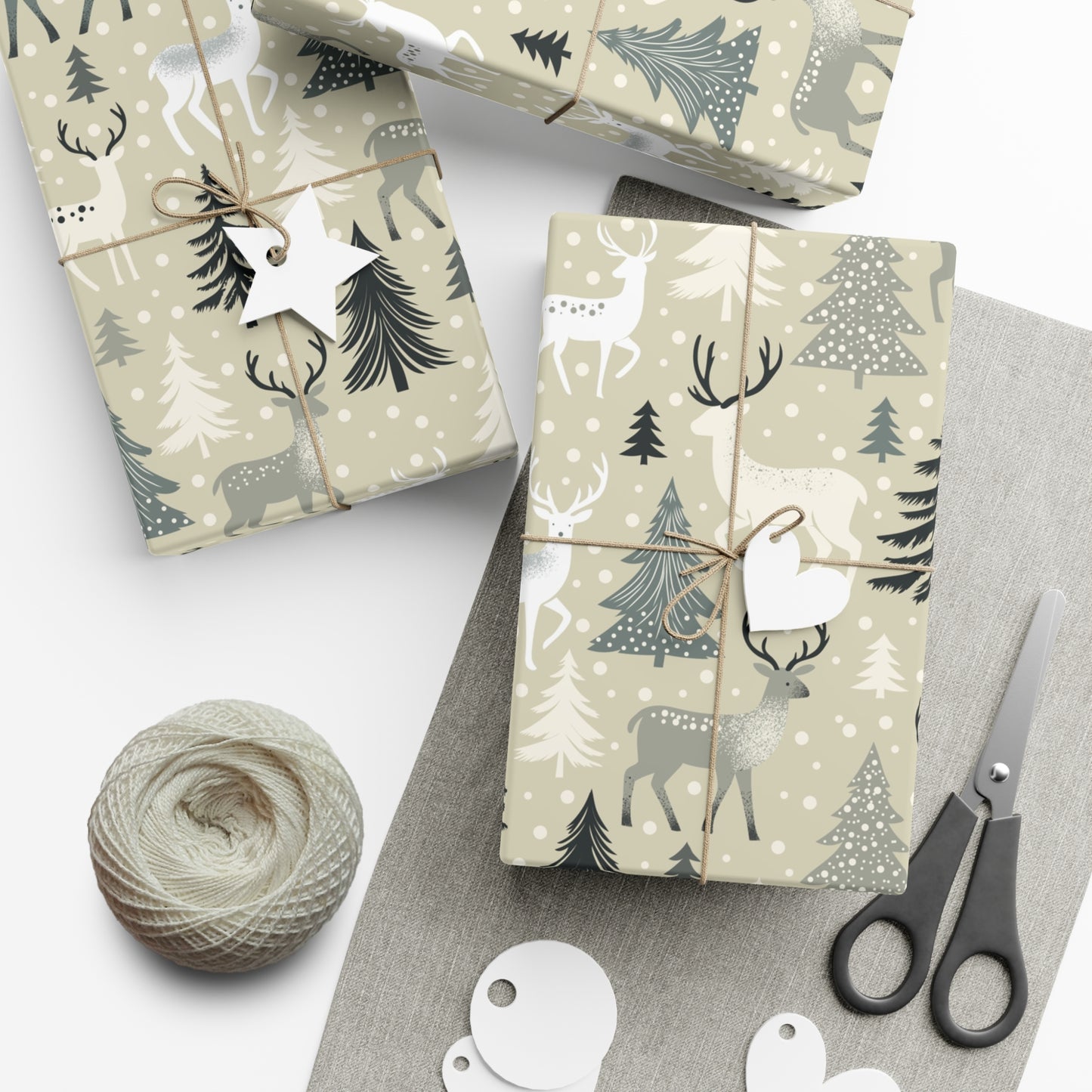 Gift Wrap Papers - Rustic Forest Holiday Cheer & Nature-Inspired Design - aMOOsing Designs