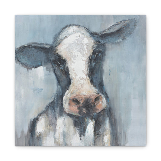 Rustic Cow Portrait Canvas Wall Art - Perfect Farmhouse Decor - aMOOsing Designs