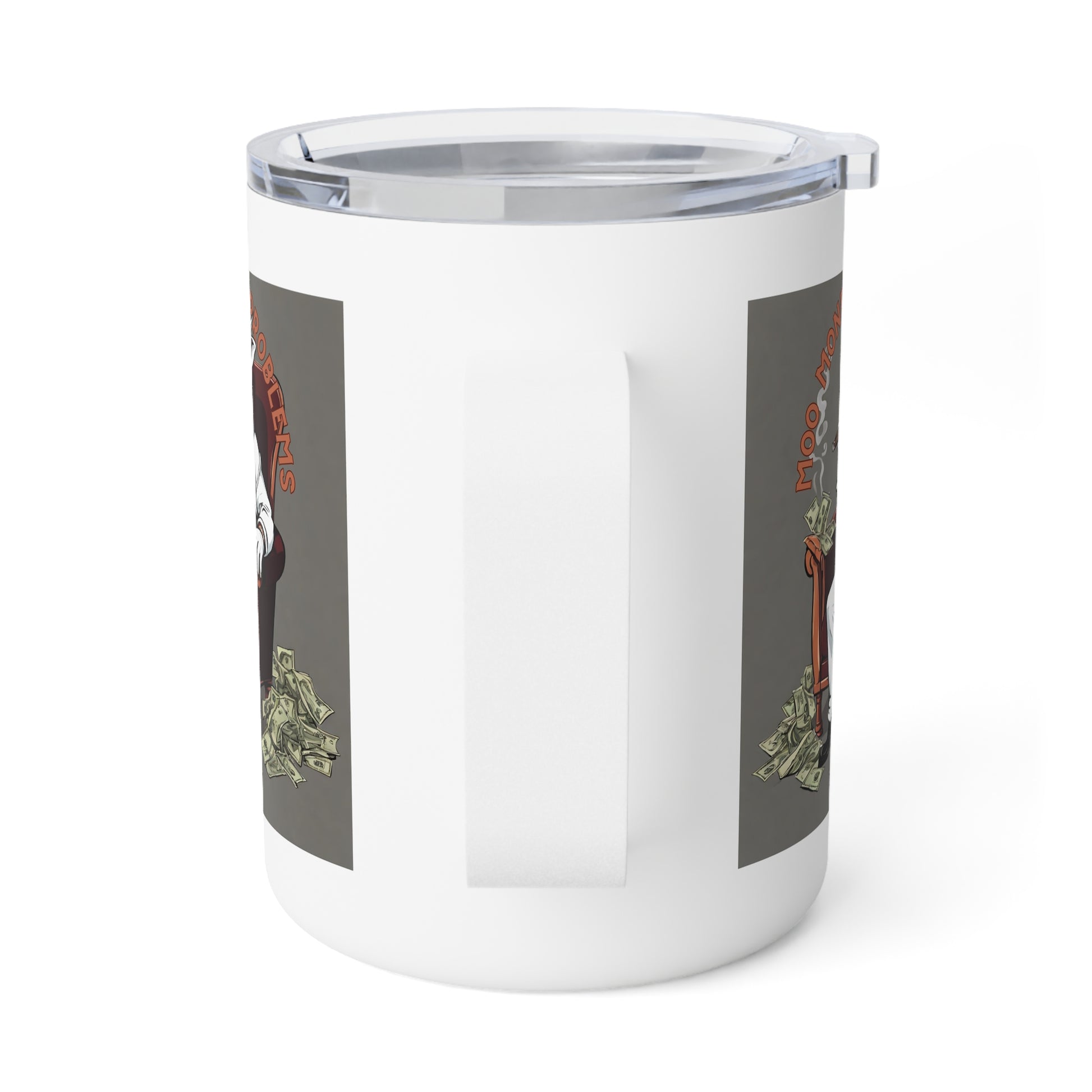 MOO Money MOO Problems- Funny Cow Insulated Coffee Mug, 10oz - aMOOsing Designs