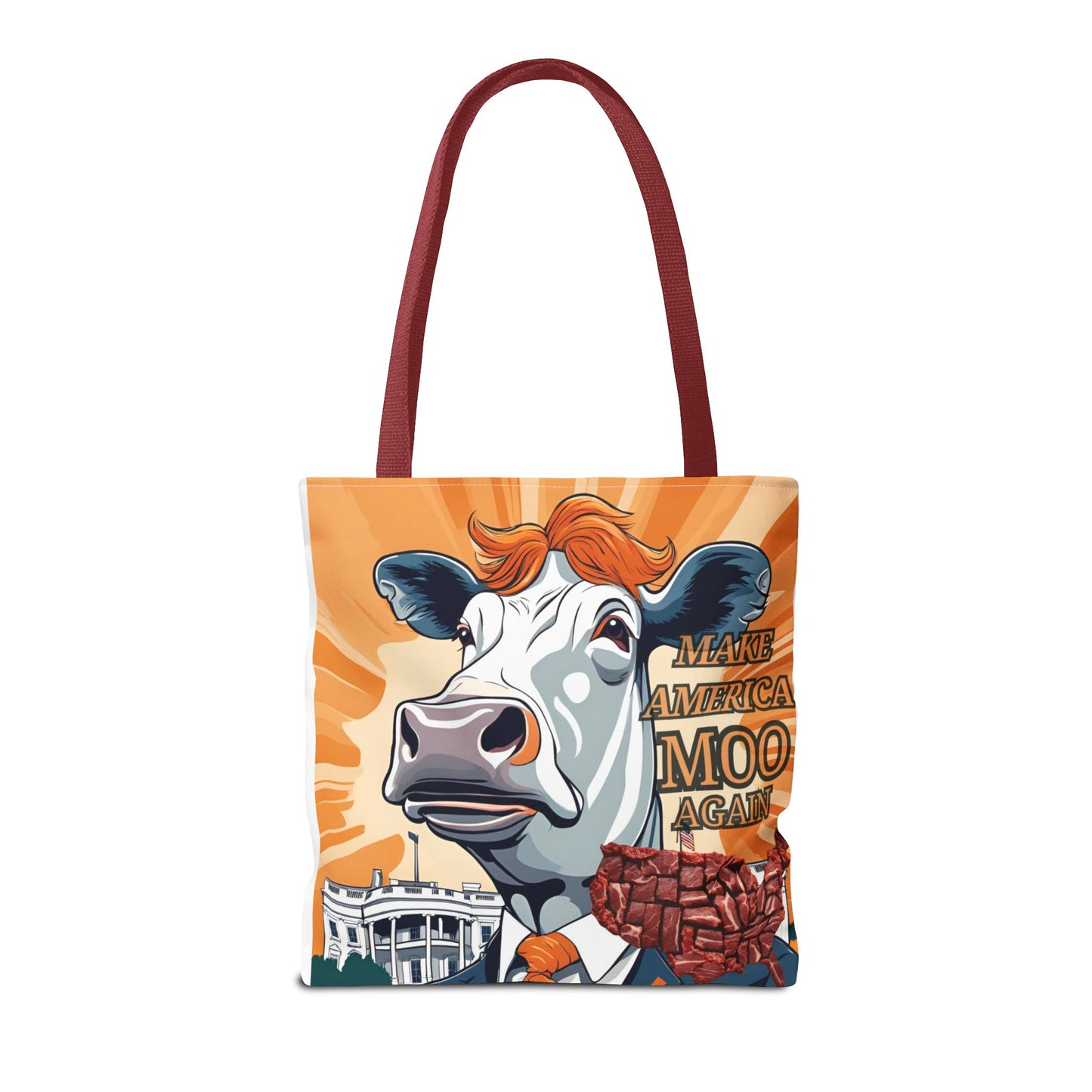 Make America Moo Again Tote Bag - Fun Cow Graphic for BBQ Lovers - aMOOsing Designs