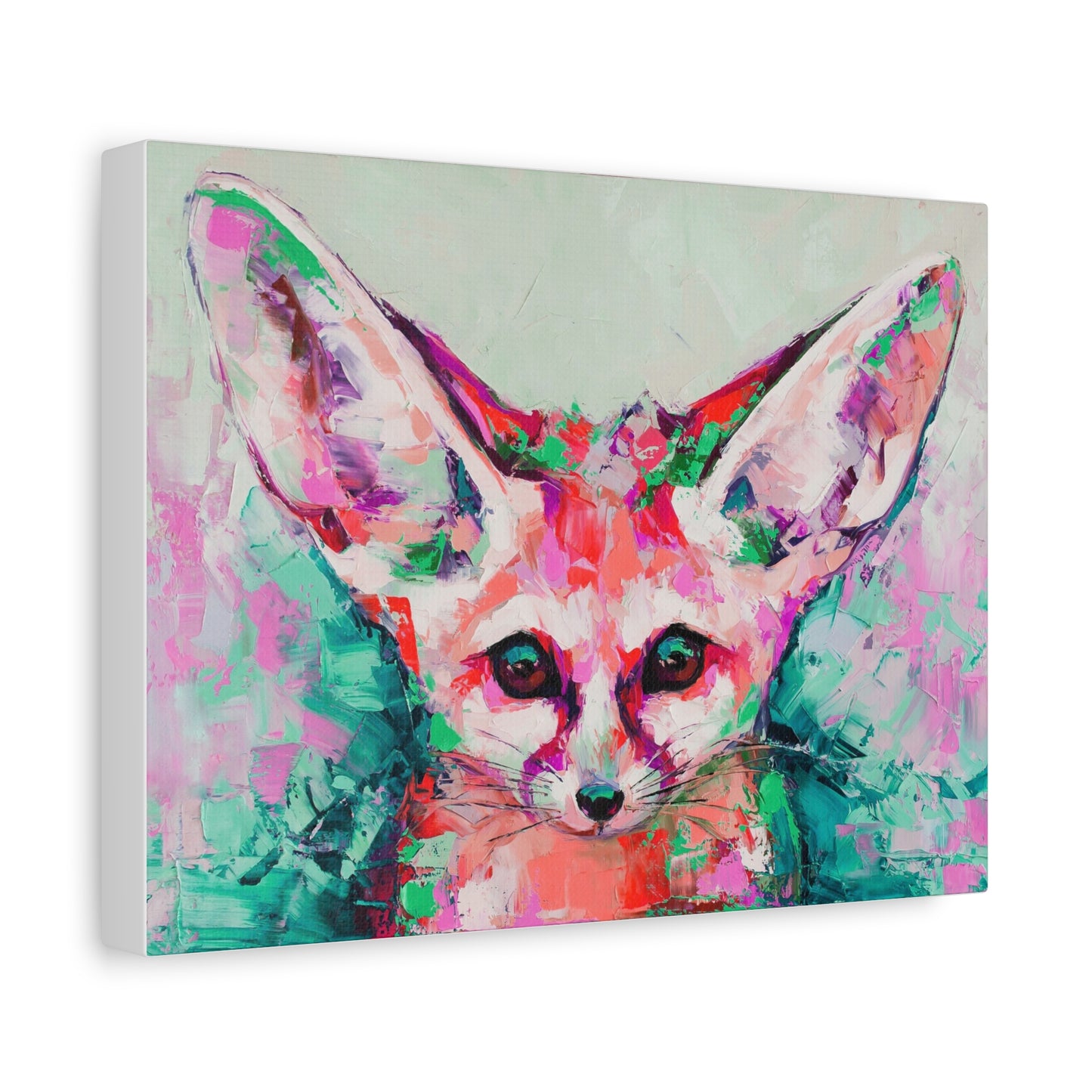 Vibrant Fennec Fox Canvas Art - Colorful Stretched Wall Decor - aMOOsing Designs