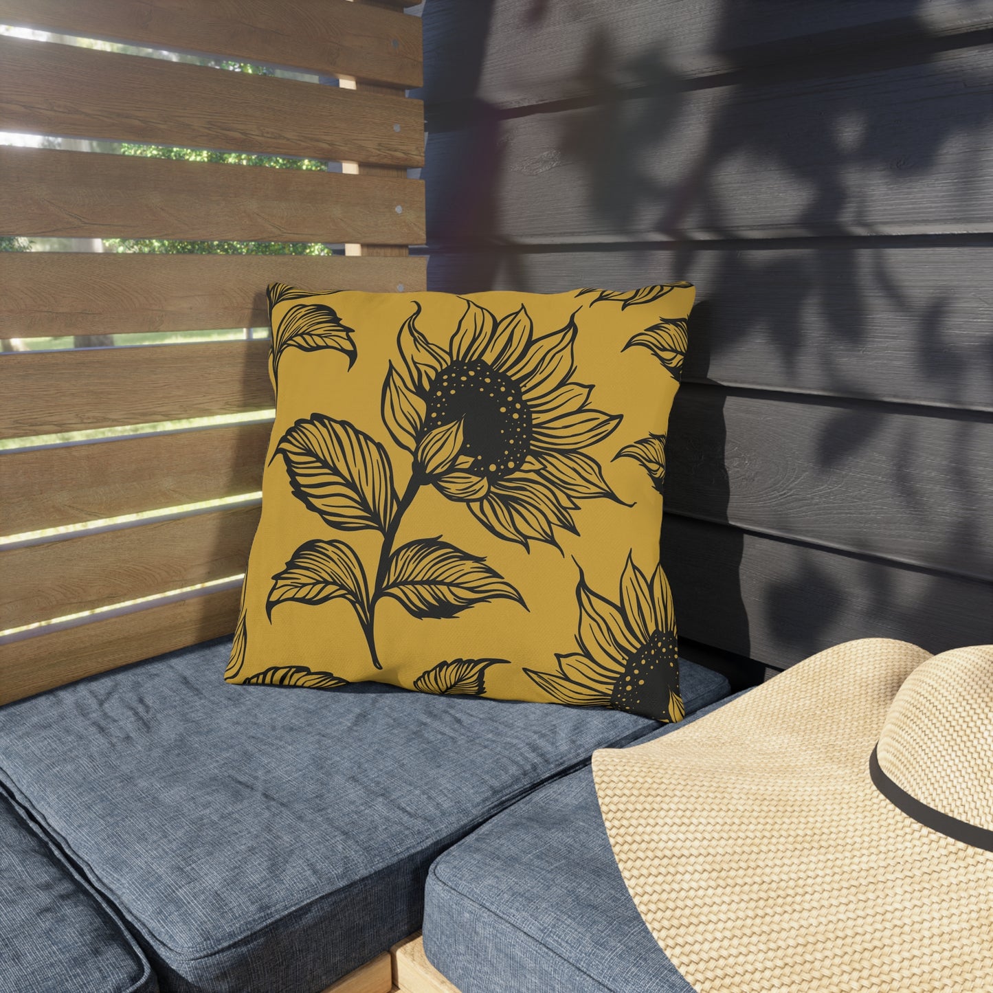 Sunflower Outdoor Pillows - Boho Garden Decor, Patio Cushion, Summer Vibes, Home Accessories, Seasonal Style, Outdoor Cushions, Decorative