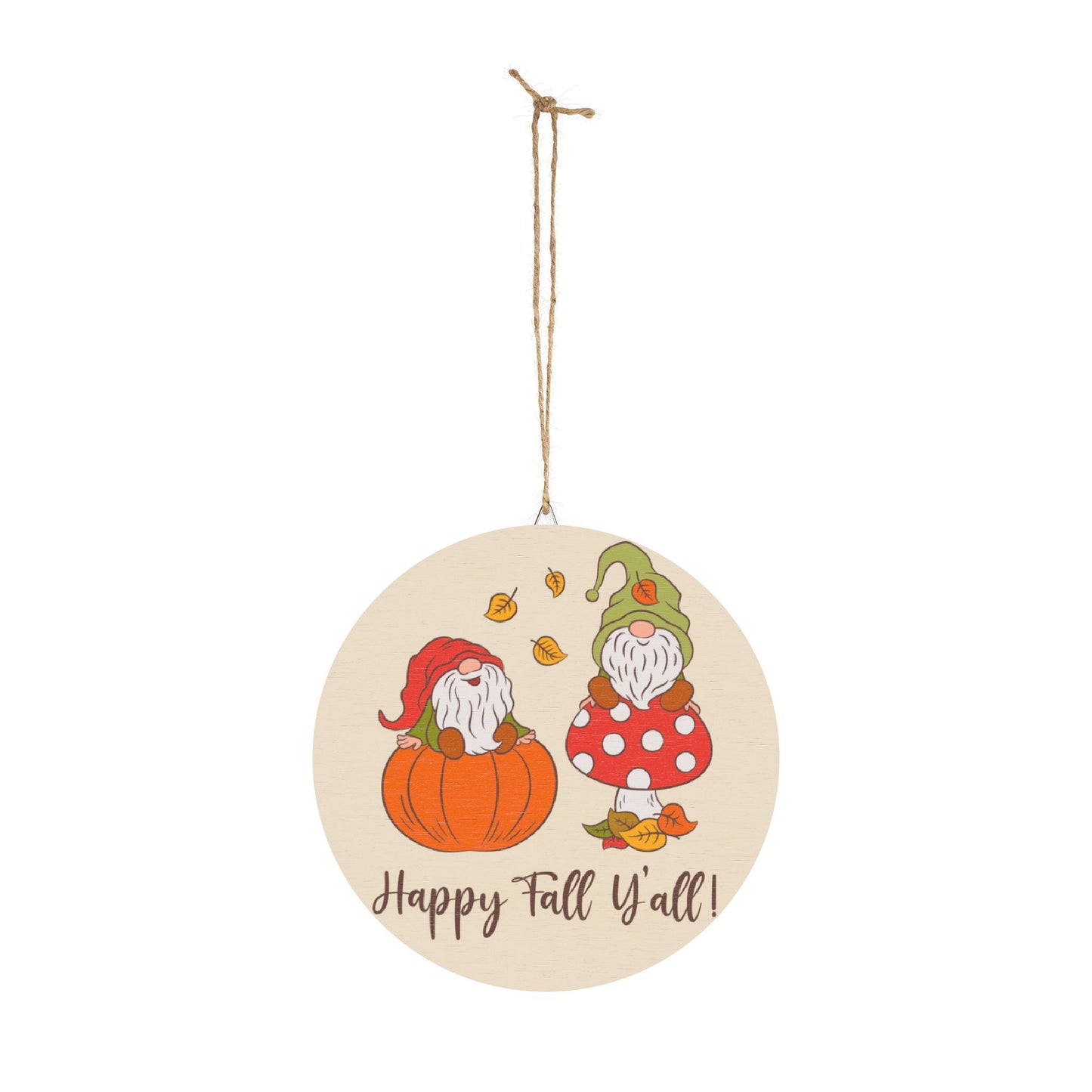 Charming Fall Gnome Wood Door Sign, Happy Fall Y'all Decor, Autumn Wall Art, Seasonal Home Accent, Thanksgiving Decoration, Rustic Gift