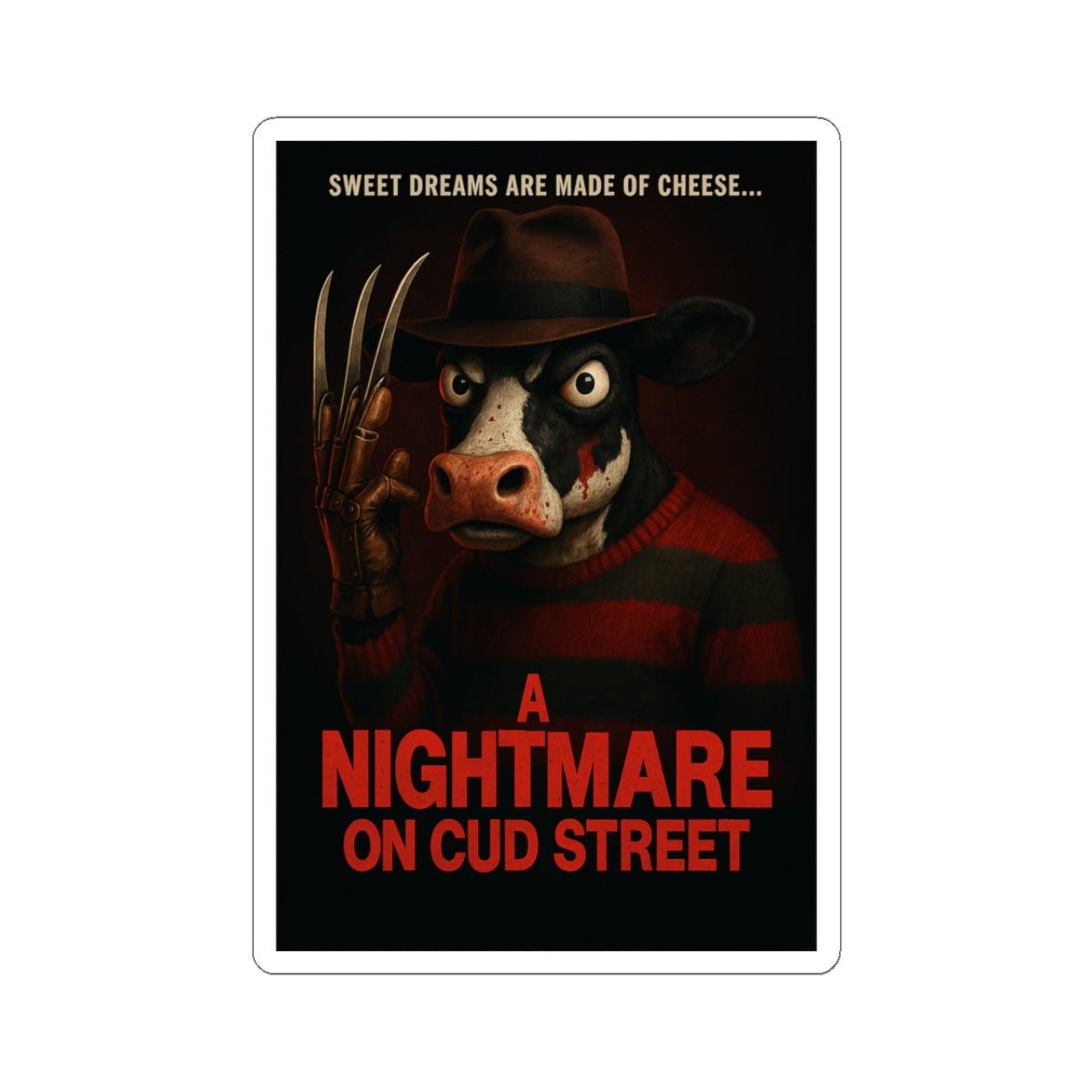 Spooky Cow Kiss-Cut Stickers, Halloween Decor, Fun Cow Stickers, Laptop Stickers, Unique Gift, Quirky Home Accessories