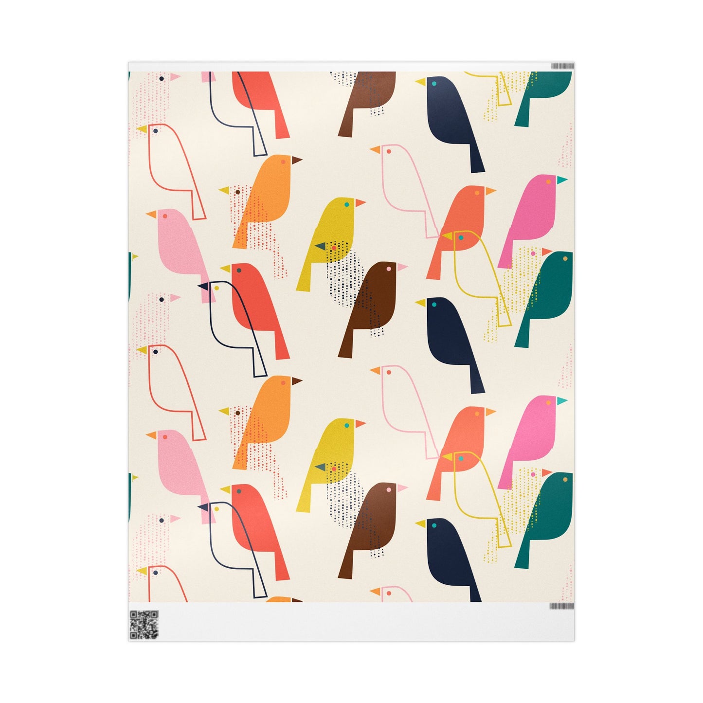 Retro Colorful Bird Wrapping Paper - Eco-Friendly, Unique Gift Wrap for Birthdays, Holidays, Special Occasions, Creative Presents, Festive
