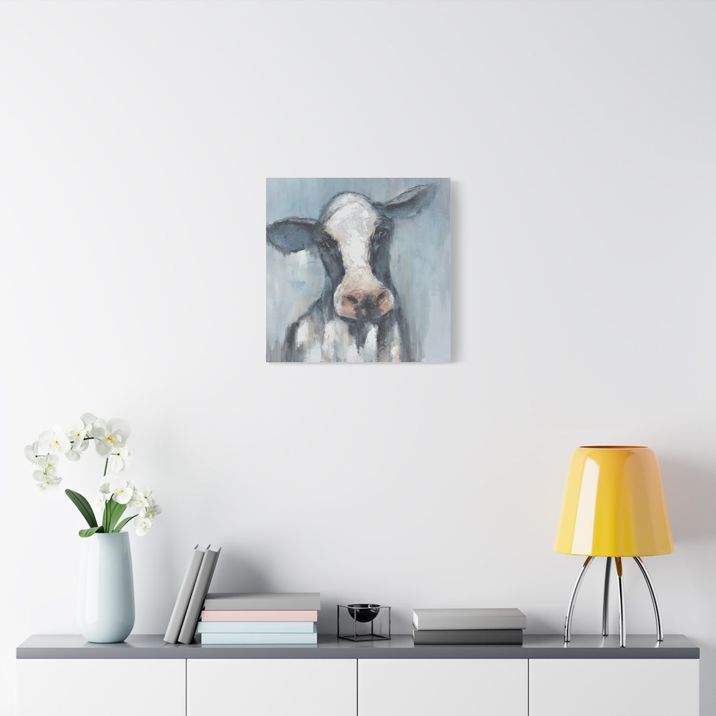 Rustic Cow Portrait Canvas Wall Art - Perfect Farmhouse Decor - aMOOsing Designs