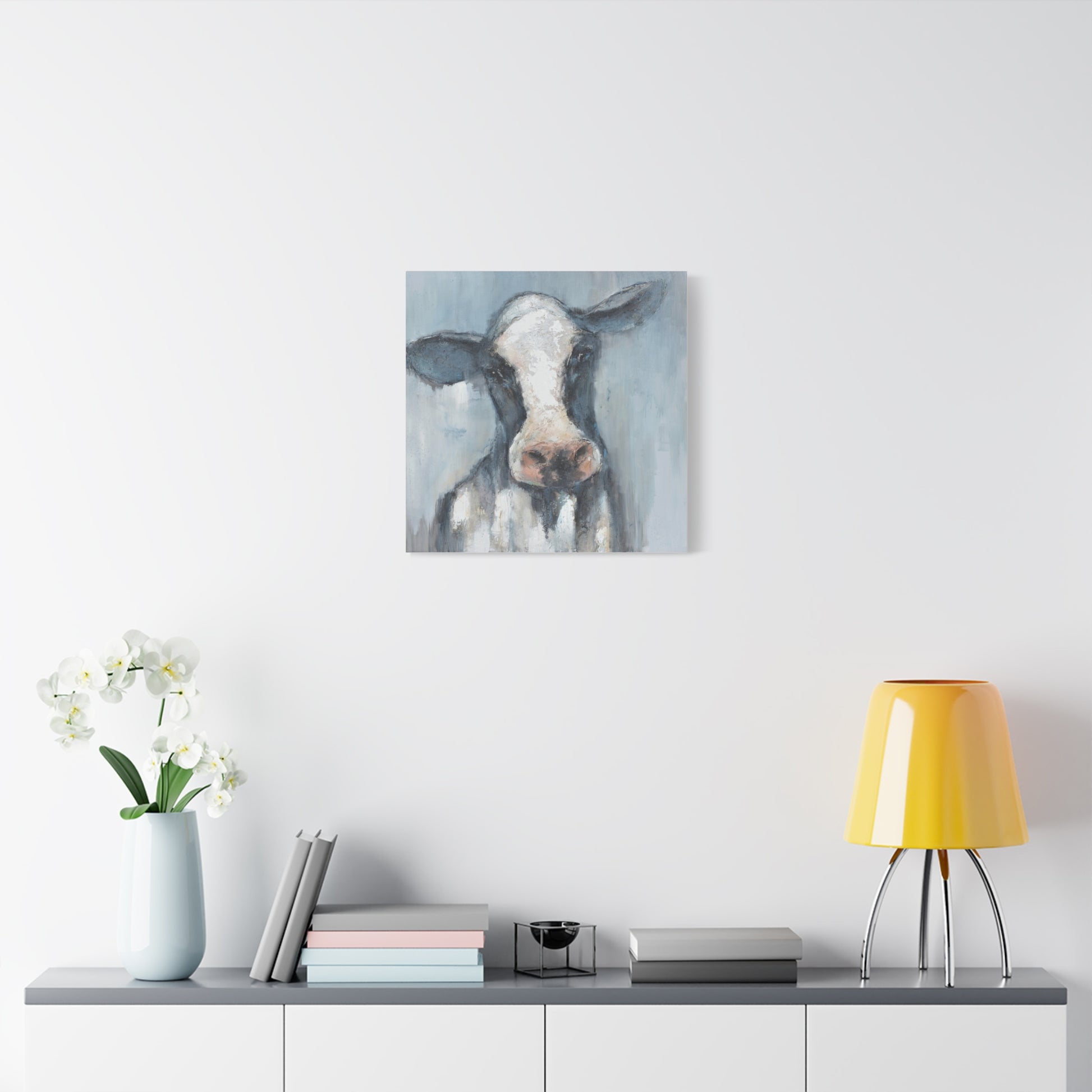 Rustic Cow Portrait Canvas Wall Art - Perfect Farmhouse Decor - aMOOsing Designs