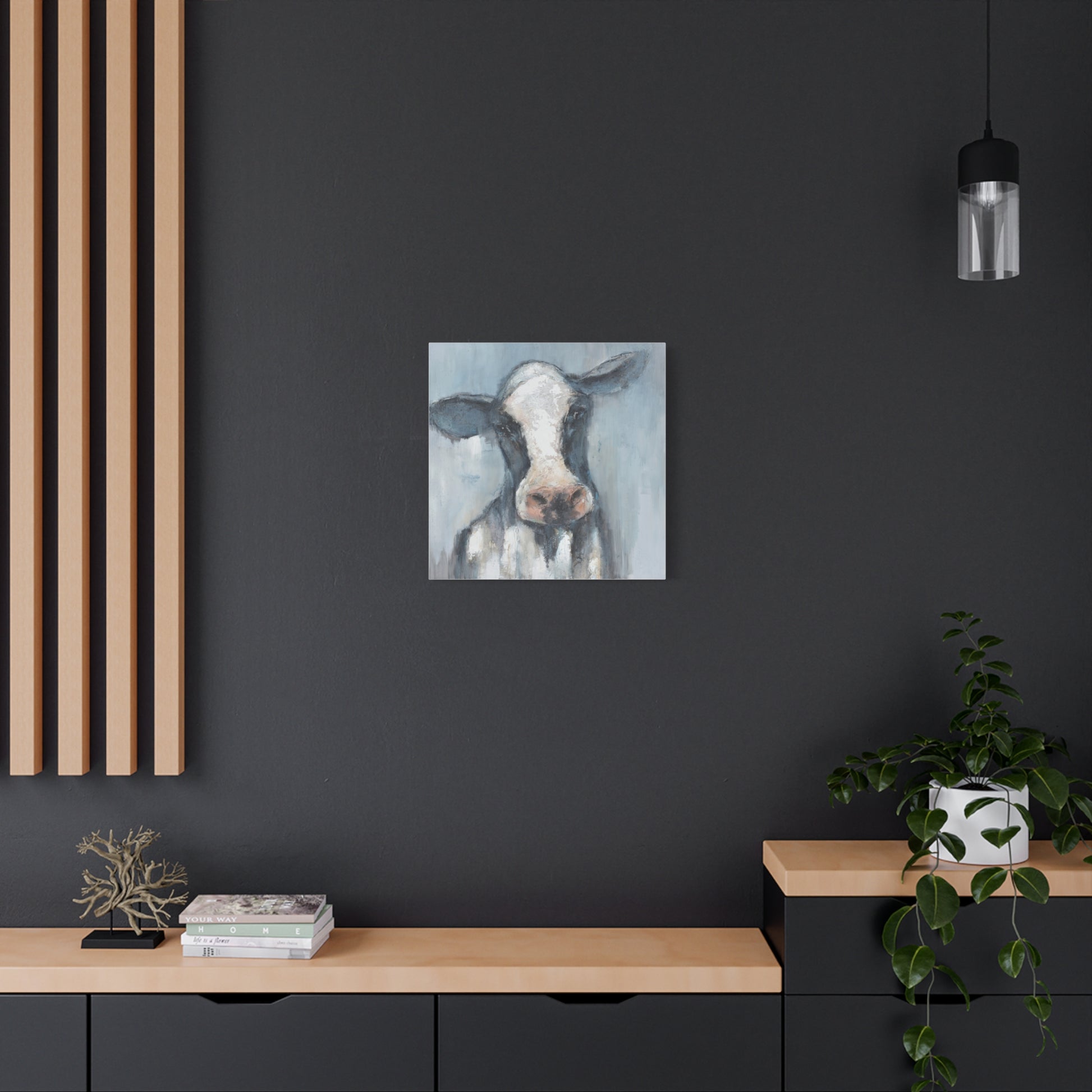 Rustic Cow Portrait Canvas Wall Art - Perfect Farmhouse Decor - aMOOsing Designs