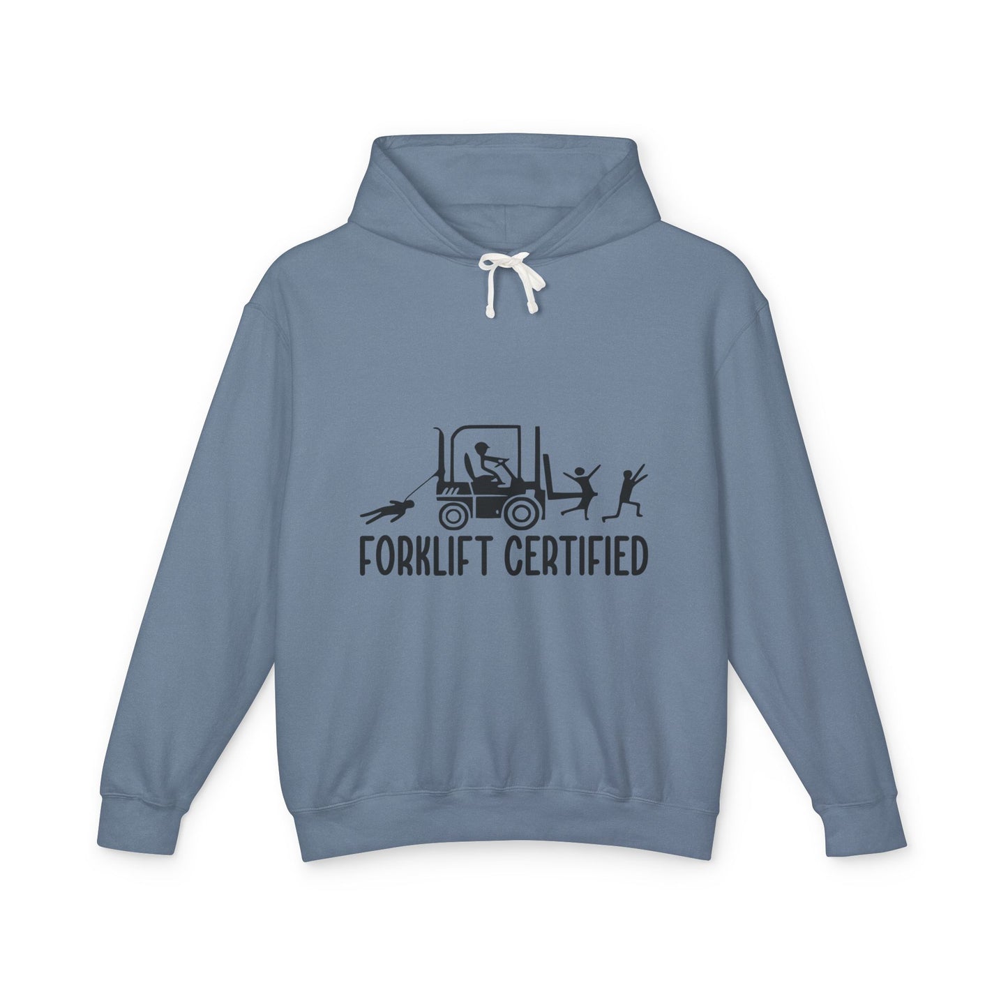 Forklift Certified Unisex Lightweight Hooded Sweatshirt - Perfect for Construction Enthusiasts! - aMOOsing Designs