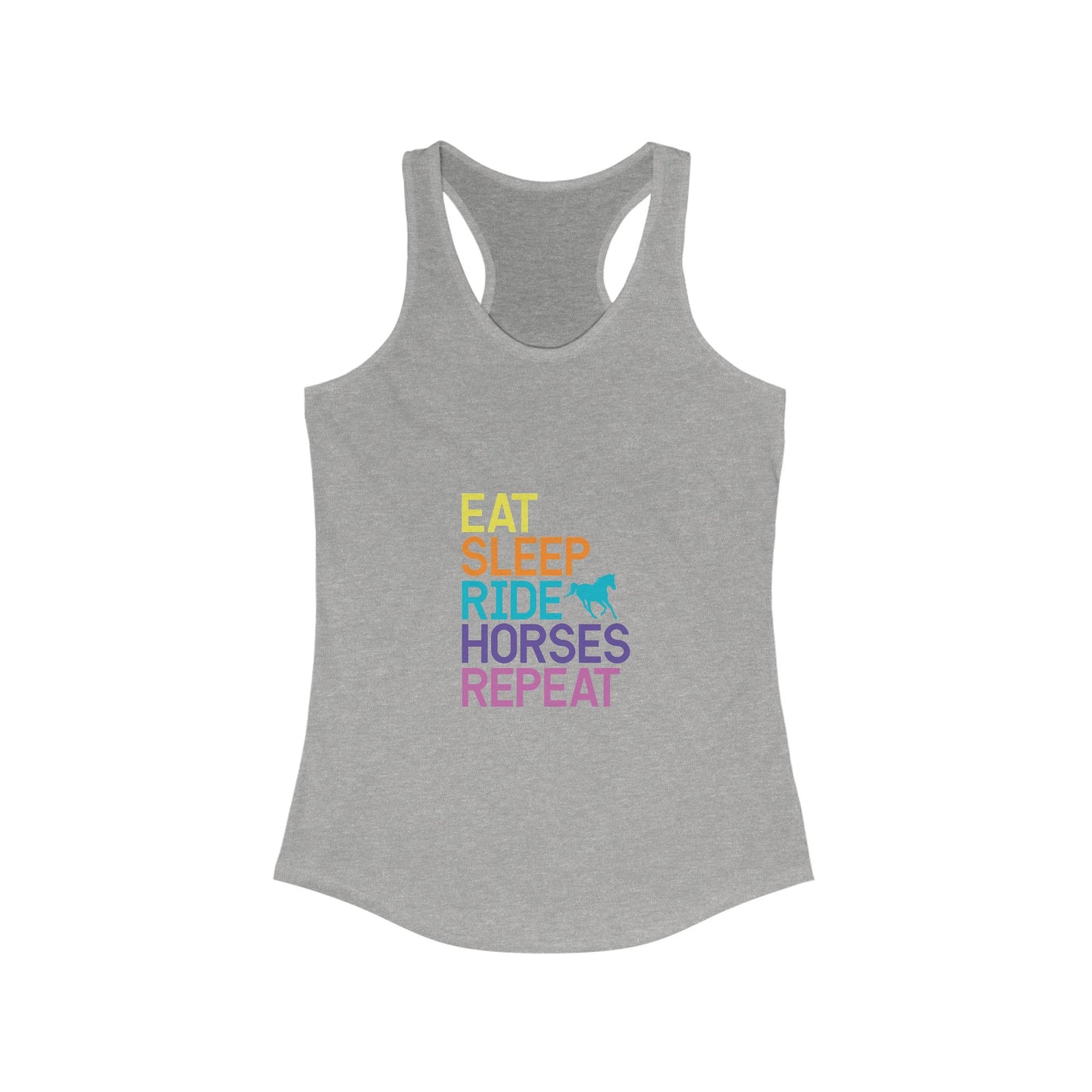 Eat Sleep Ride Horses Repeat Women’s Racerback Tank Top - aMOOsing Designs