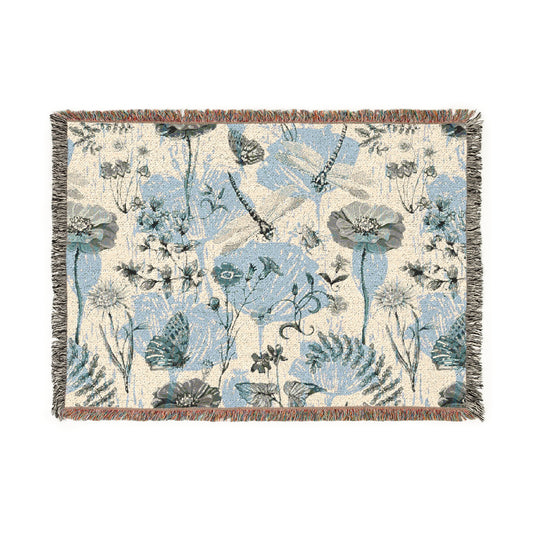 Floral Woven Blanket, Cozy Home Decor, Gift for Her, Bohemian Throw, Great for Picnics, Stylish Bedspread