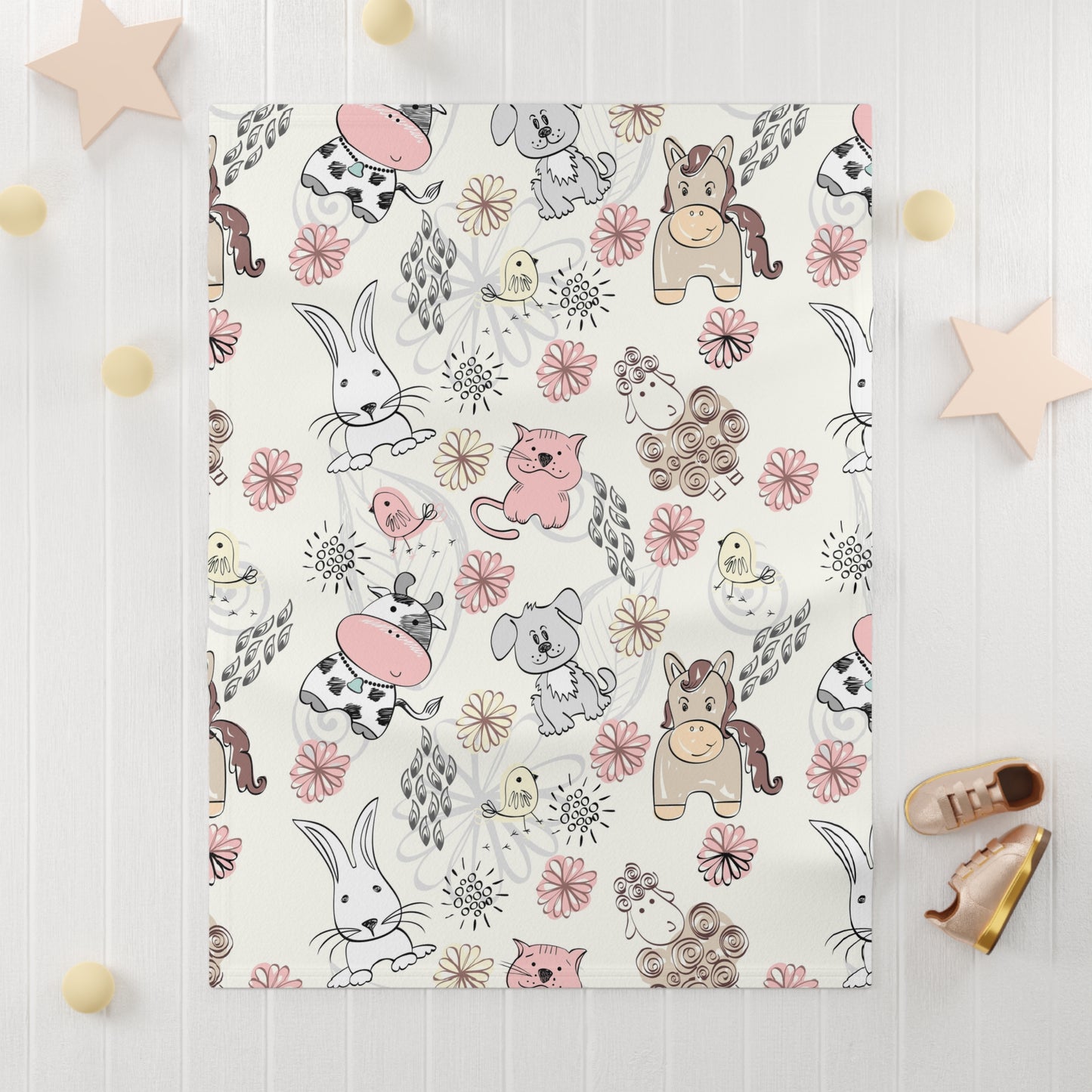 Adorable Animal Baby Swaddle Blanket, Soft Infant Wrap for Newborns, Cute Nursery Decor, Baby Shower Gift, Cozy Stroller