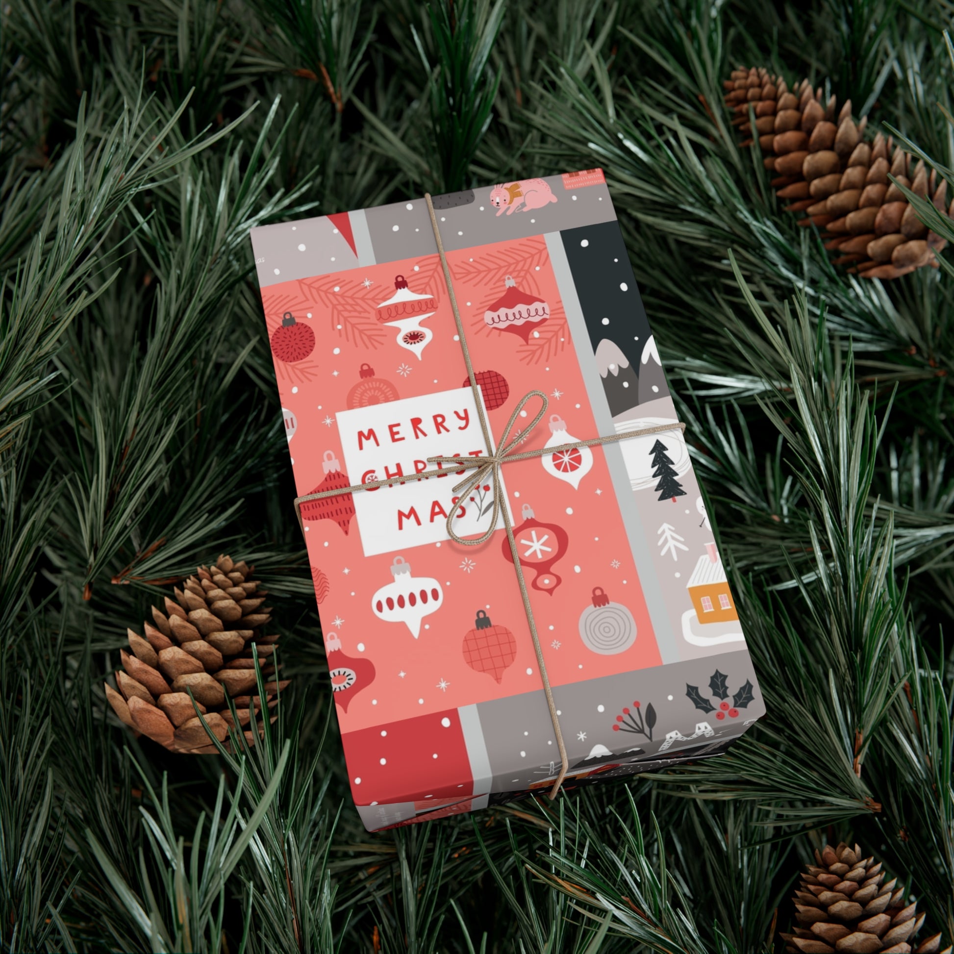 Festive Snowman Gift Wrap Paper - Holiday Cheer Wrapping Sheets for Christmas & More - aMOOsing Designs