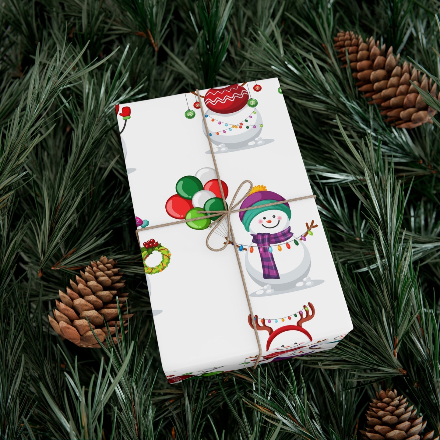Gift Wrap Papers - Festive Snowman Holiday Cheer Wrapping Sheets - aMOOsing Designs