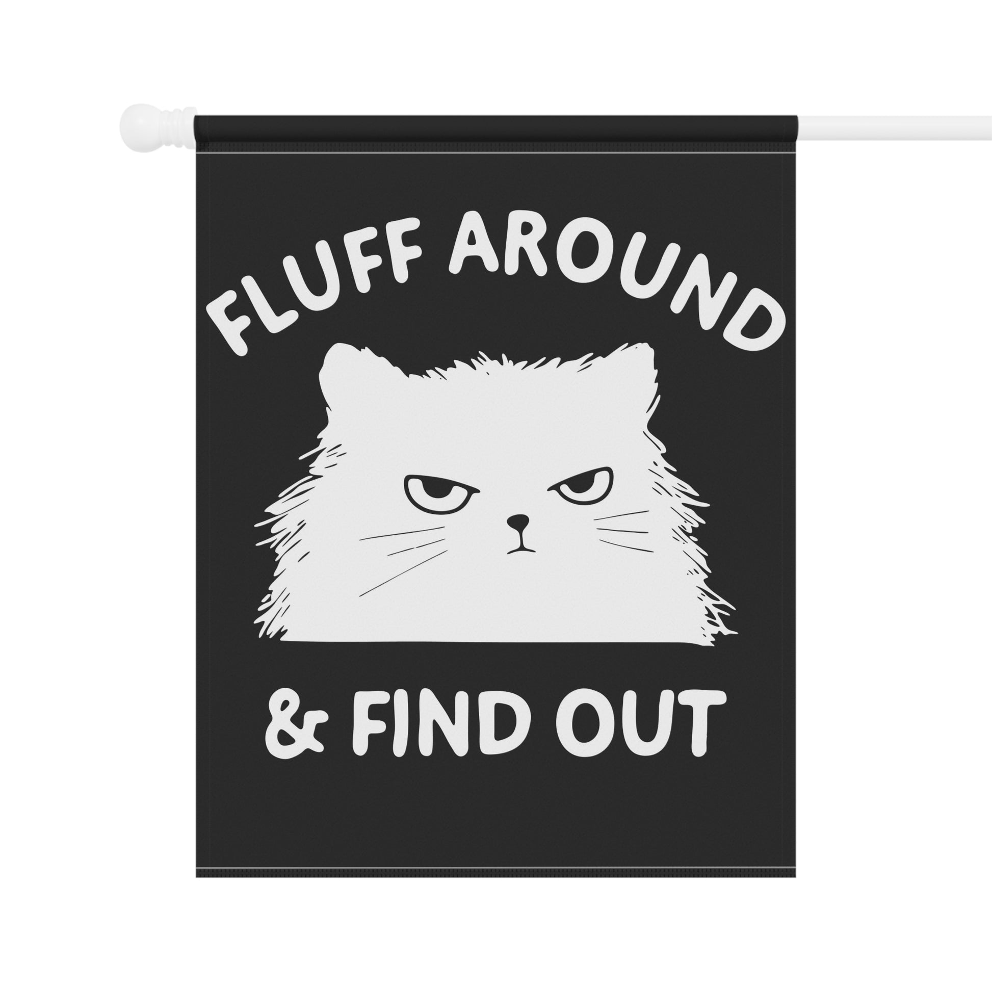 Fluff Around- Cat Garden Banner | Playful Outdoor Decor, Cat Lover Gift, Funny Flag for Garden, Home & Patio - aMOOsing Designs
