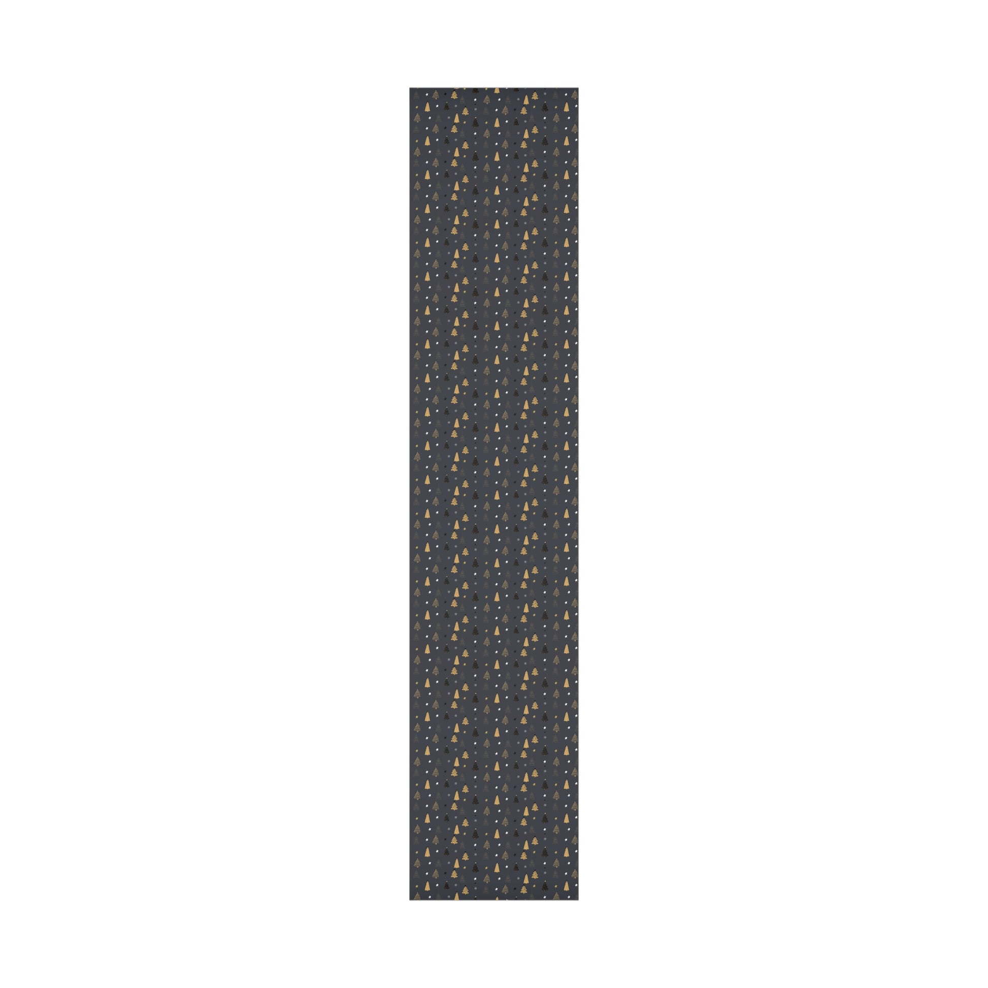 Elegant Black & Gold Holiday Gift Wrap Paper - Christmas Tree & Star Design - aMOOsing Designs
