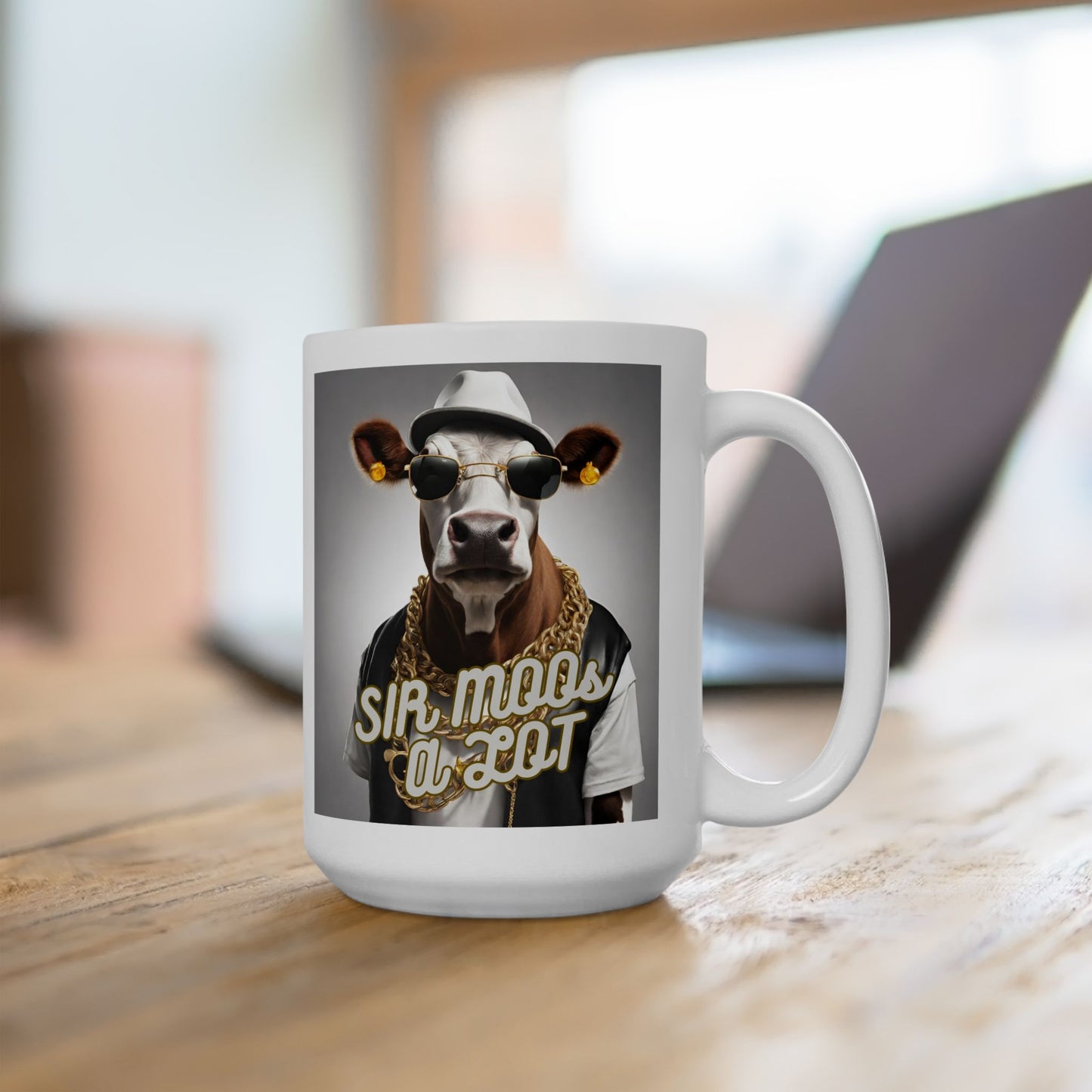 Mug with 'sir moos a lot' Design - aMOOsing Designs