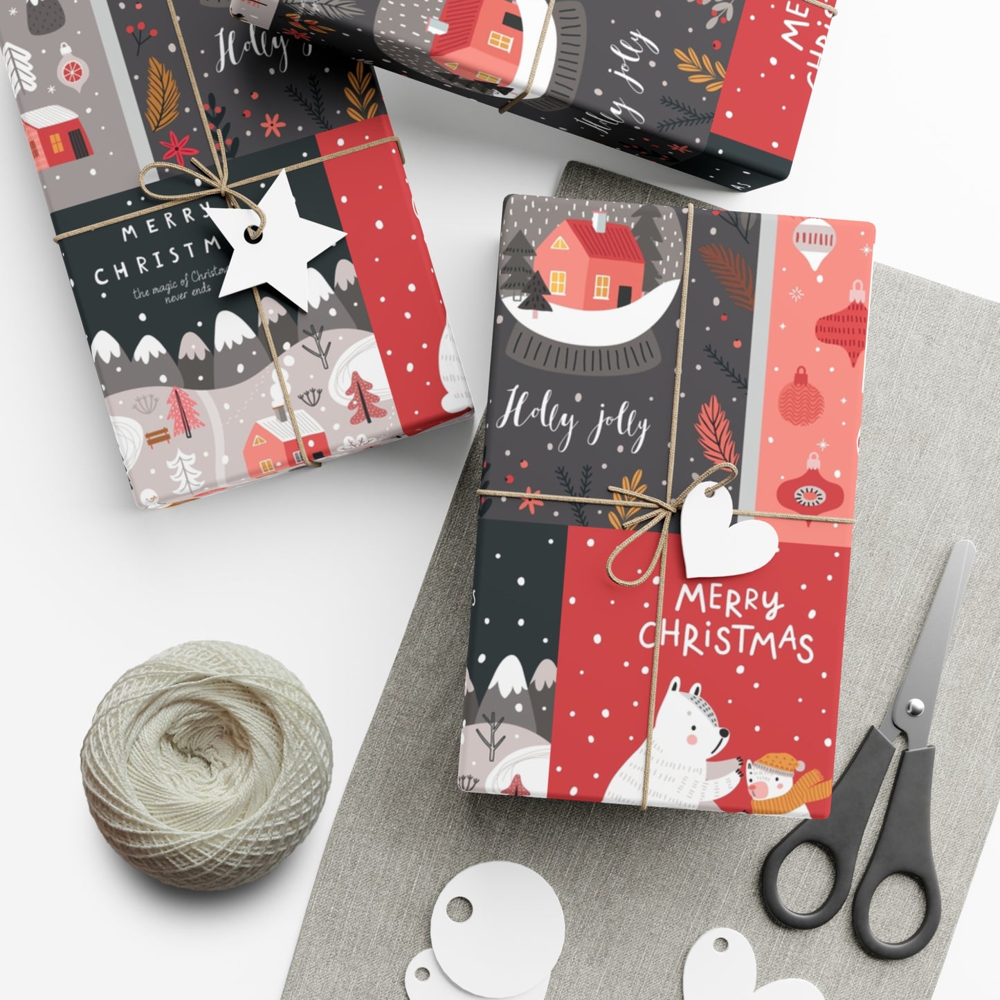 Festive Snowman Gift Wrap Paper - Holiday Cheer Wrapping Sheets for Christmas & More - aMOOsing Designs