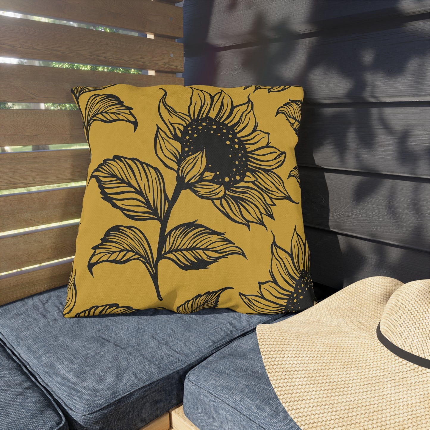 Sunflower Outdoor Pillows - Boho Garden Decor, Patio Cushion, Summer Vibes, Home Accessories, Seasonal Style, Outdoor Cushions, Decorative
