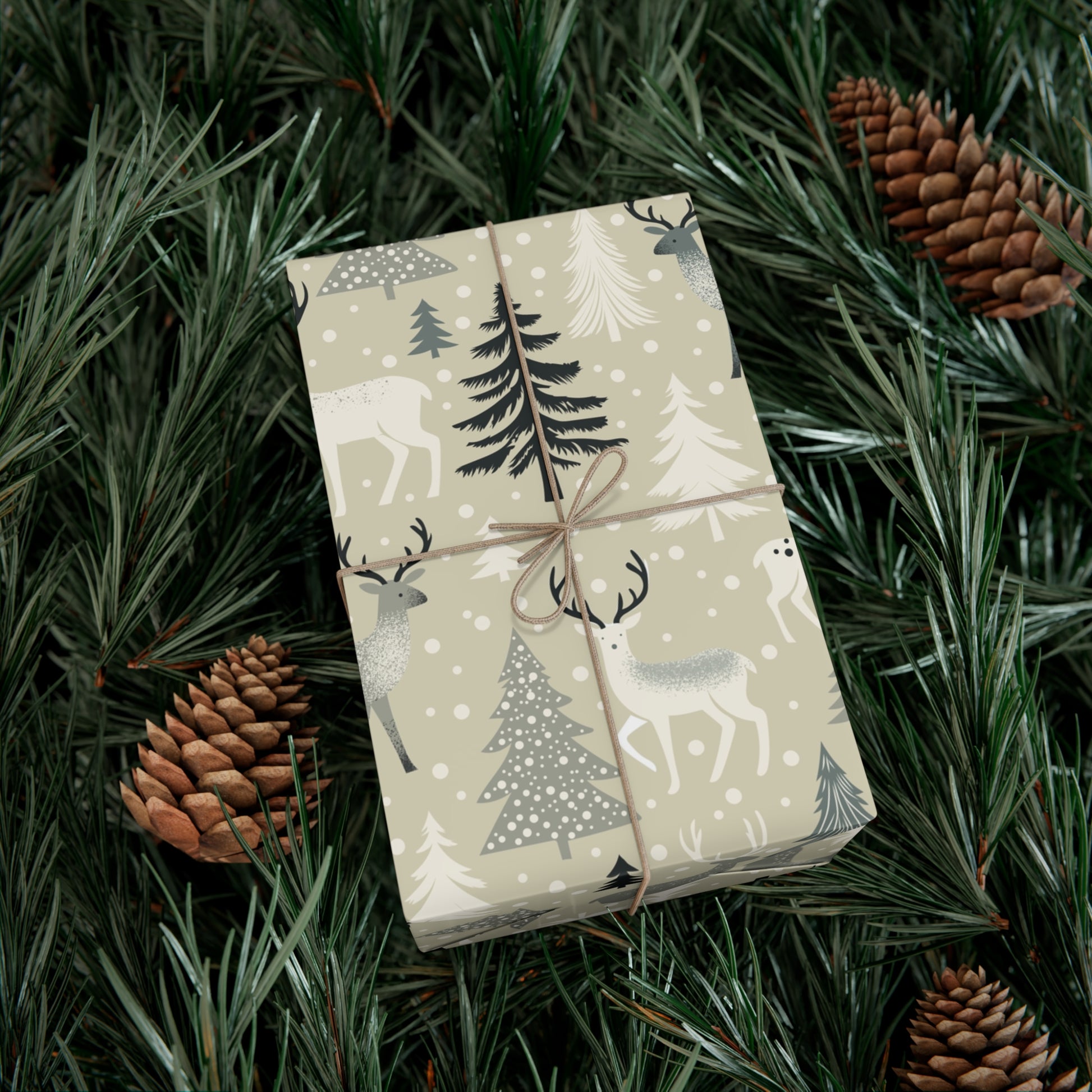 Gift Wrap Papers - Rustic Forest Holiday Cheer & Nature-Inspired Design - aMOOsing Designs
