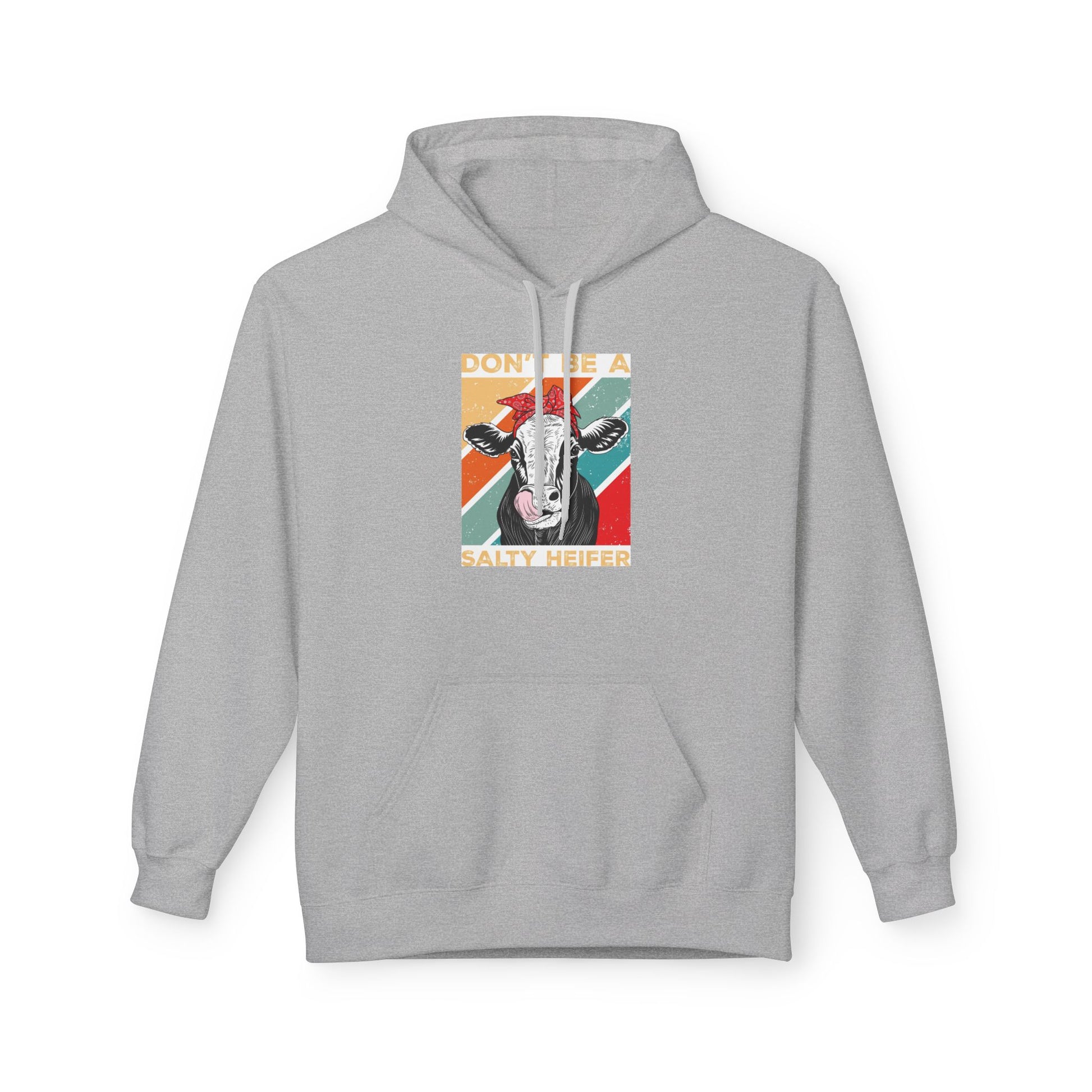 Funny Salty Heifer Fleece Hoodie - Unisex Midweight Pullover - aMOOsing Designs