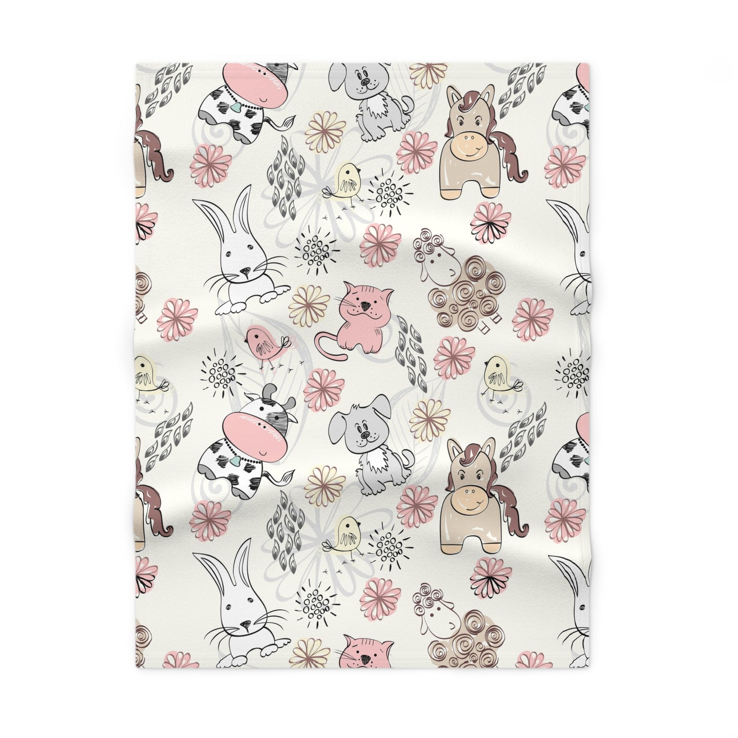 Adorable Animal Baby Swaddle Blanket, Soft Infant Wrap for Newborns, Cute Nursery Decor, Baby Shower Gift, Cozy Stroller