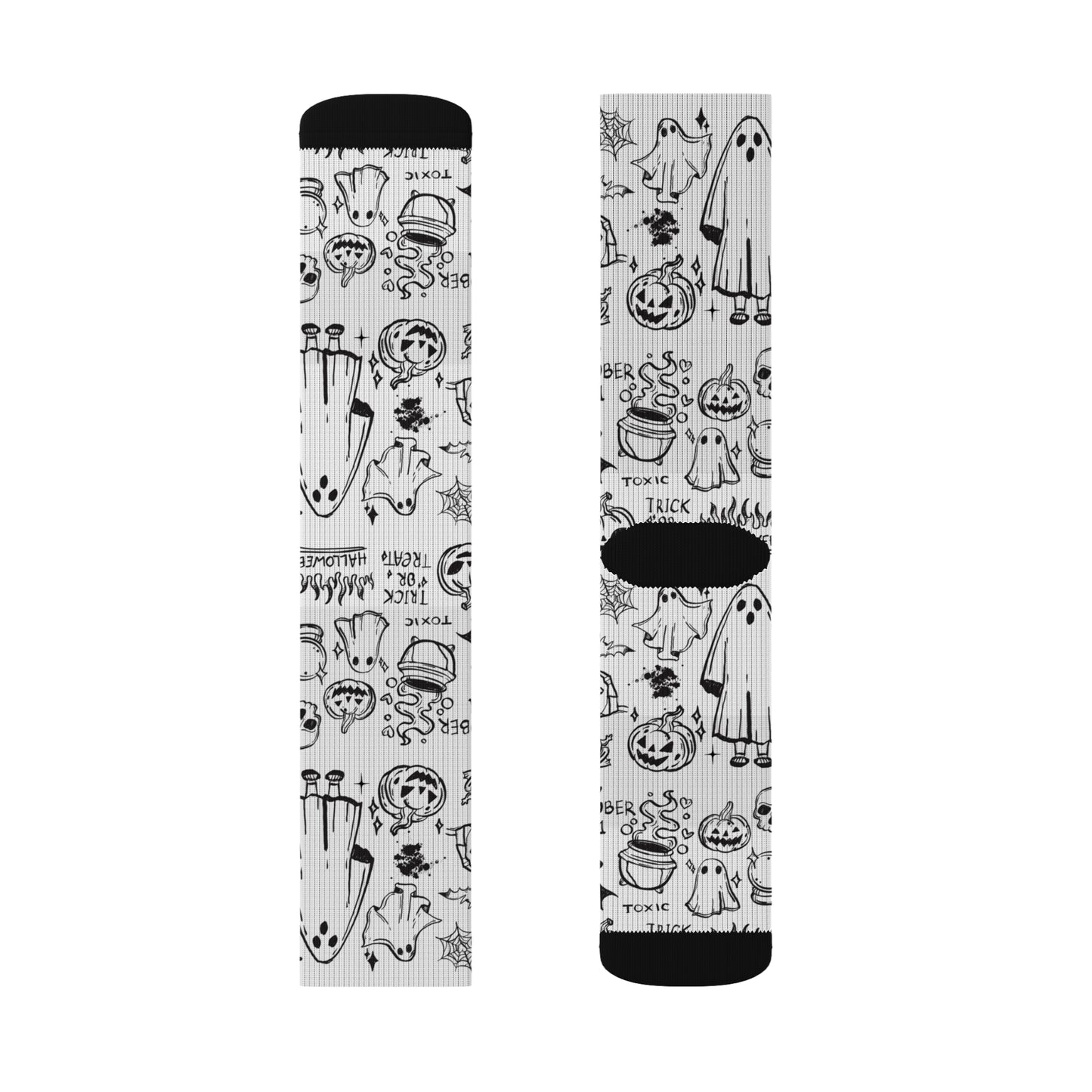 Spooky Halloween Socks, Ghostly Sublimation Socks, Fun Holiday Accessories, Trick or Treat Socks, Whimsical Gifting - aMOOsing Designs