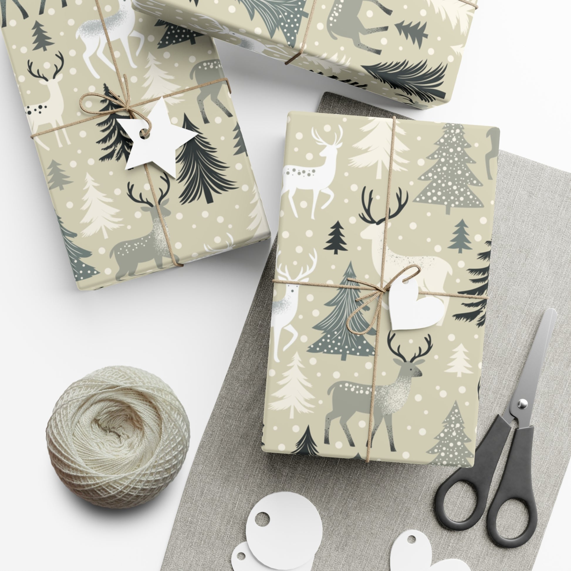 Gift Wrap Papers - Rustic Forest Holiday Cheer & Nature-Inspired Design - aMOOsing Designs