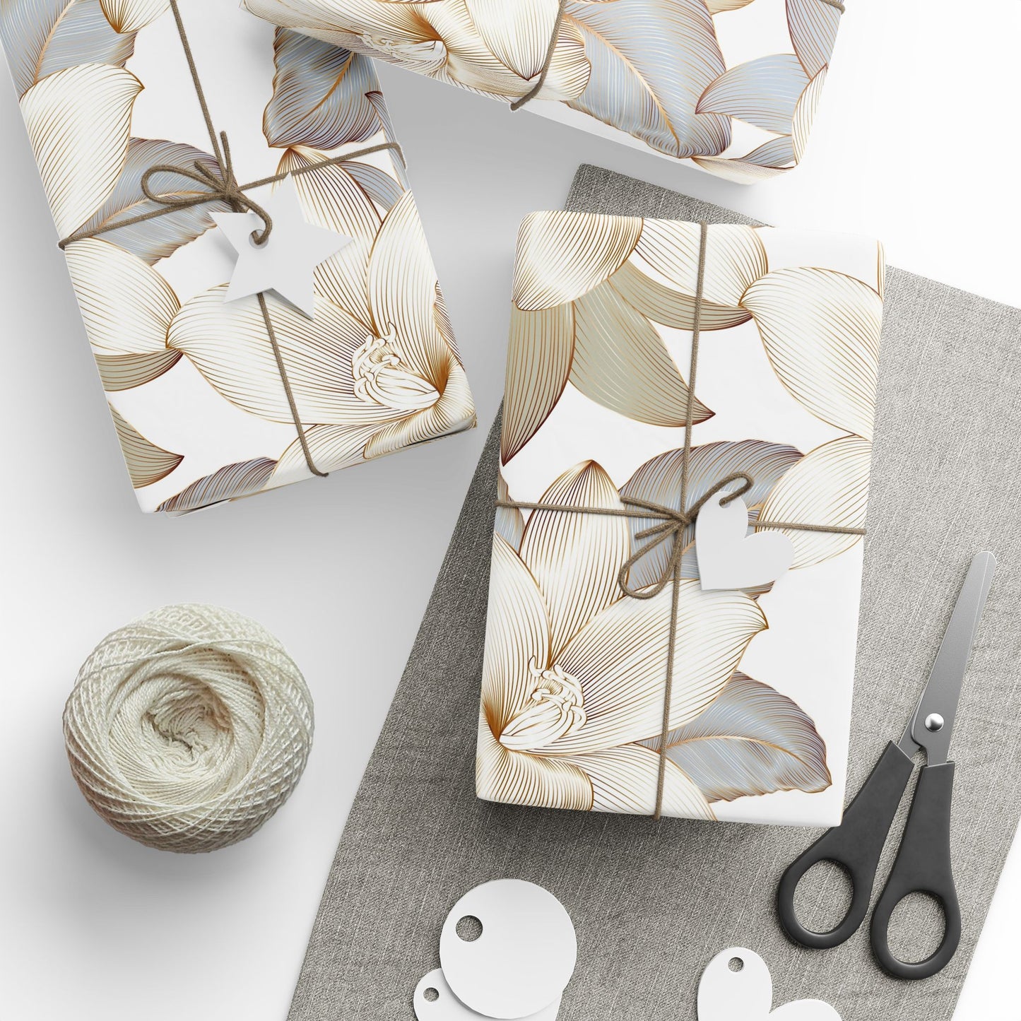 Elegant Floral Wrapping Paper, Gift Wrap for Special Occasions, Eco-Friendly Gift Wrapping, Wedding, Birthday, Christmas - aMOOsing Designs
